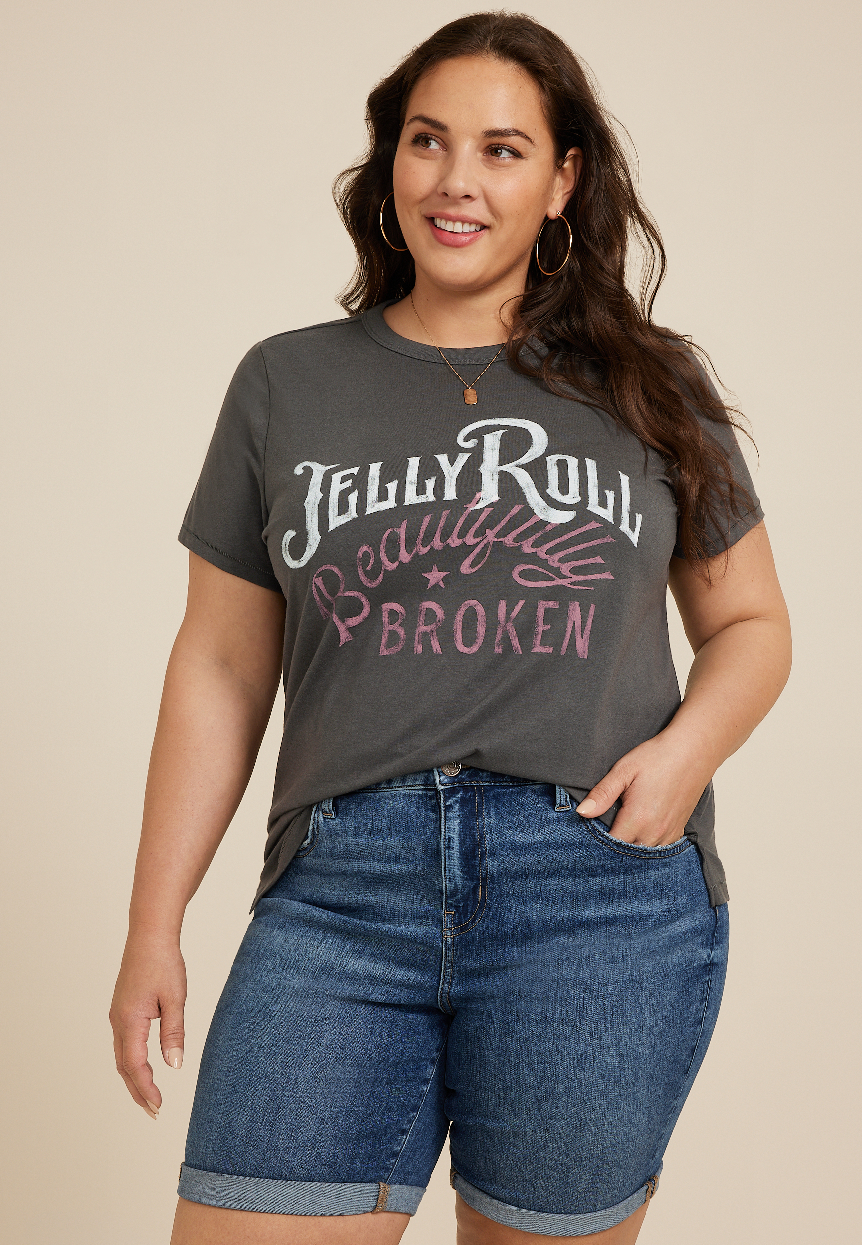 Plus Size Jelly Roll Beautifully Broken Classic Fit Graphic Tee