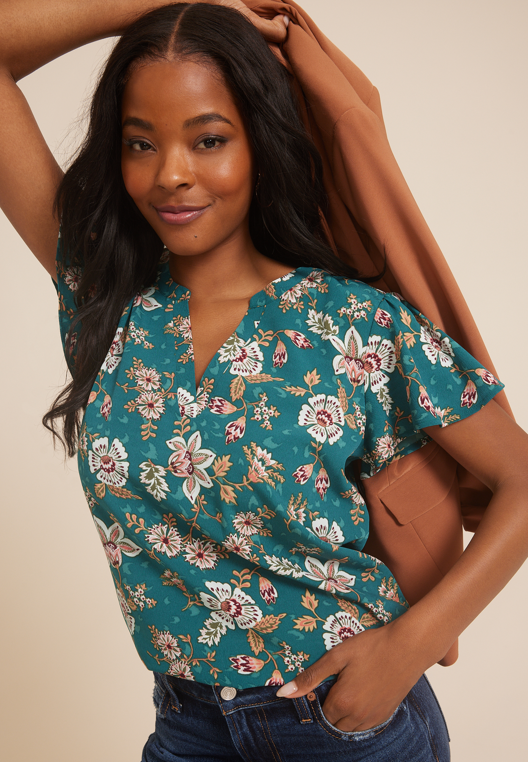Atwood Flutter Sleeve Blouse