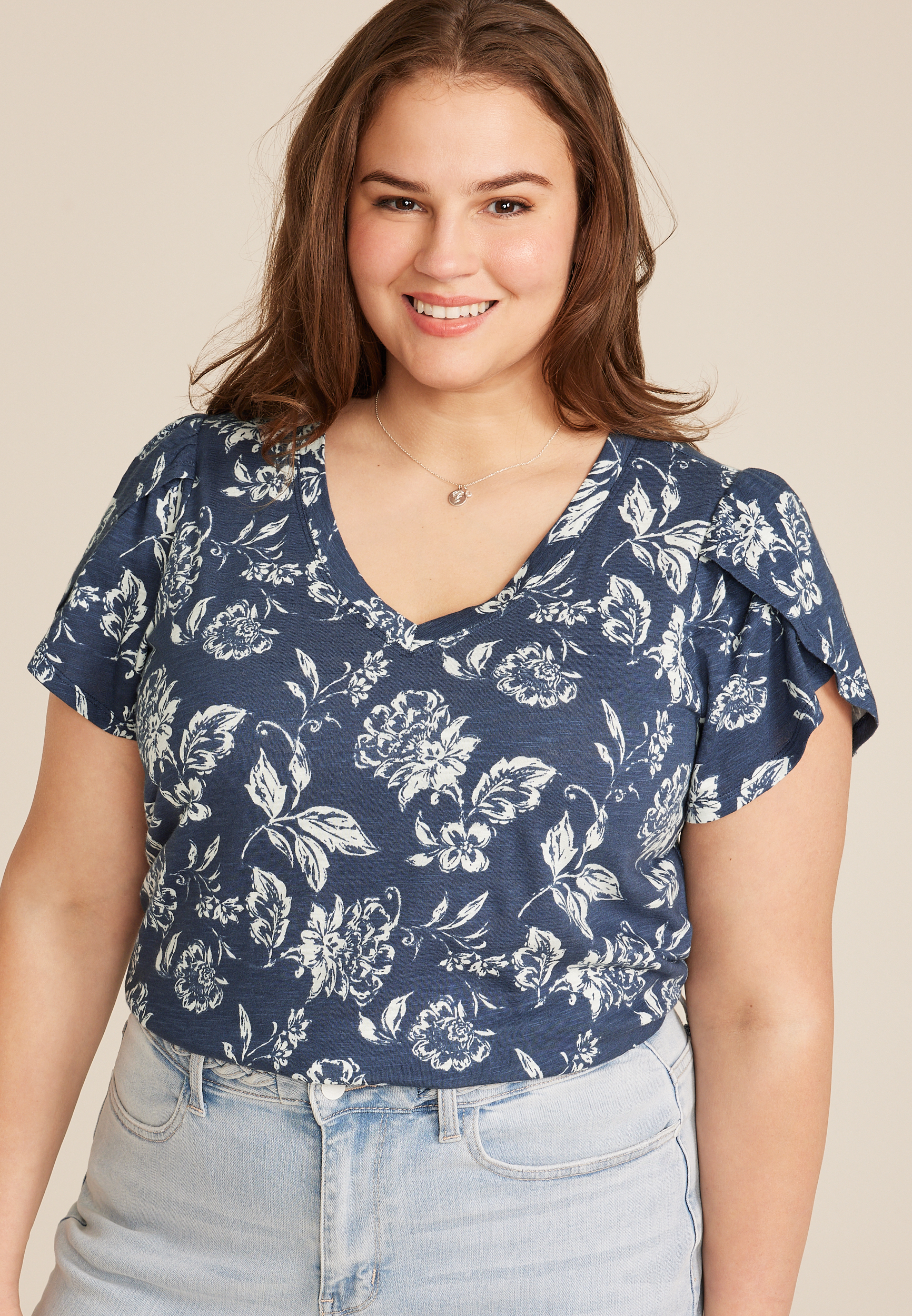 Plus Size 24/7 Holland Tulip Sleeve Tee