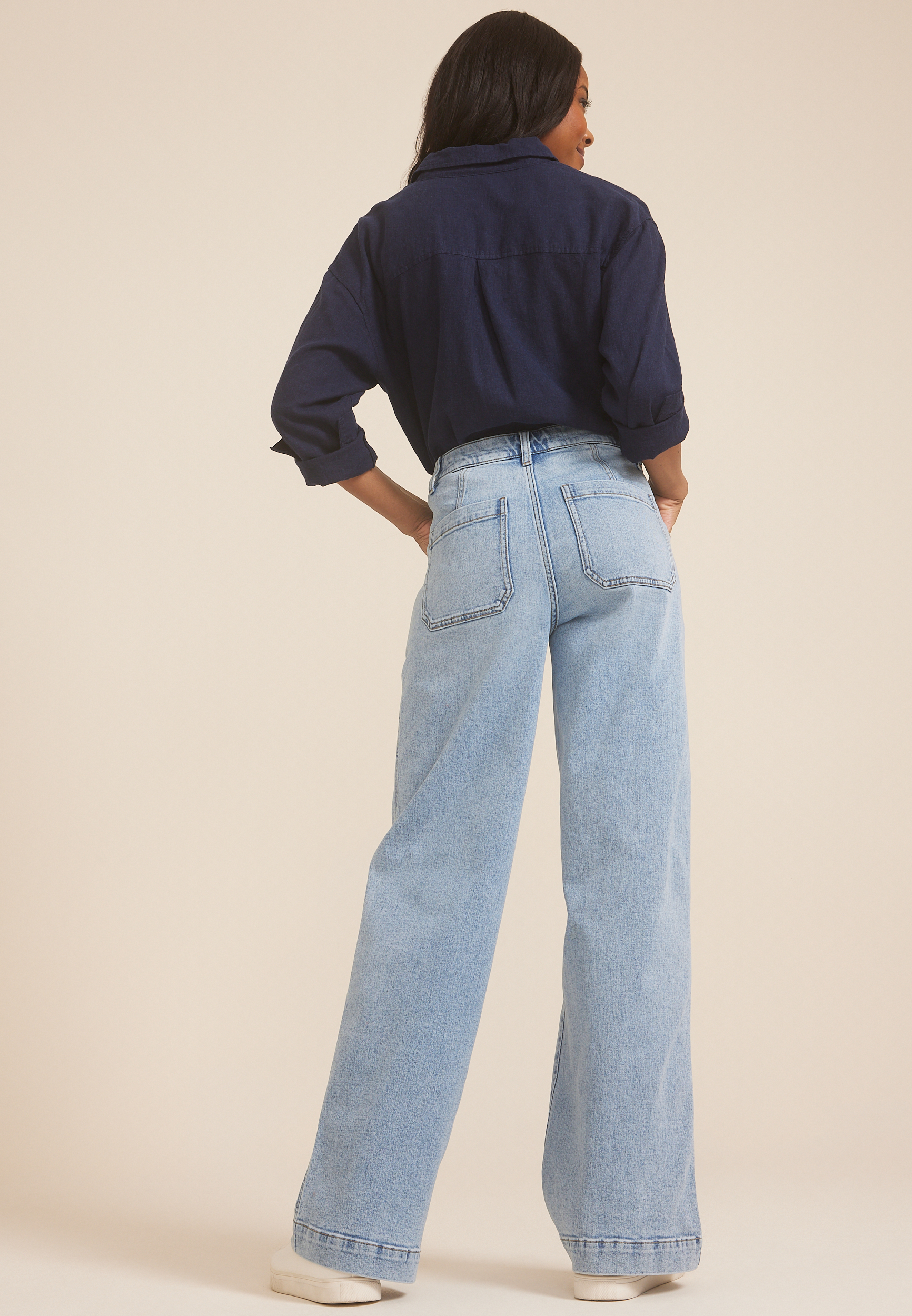 【NONCODE】Debbie Washing Wide Pants Dickies Women's Stonewashed Wide Leg Work Pants in Rinsed