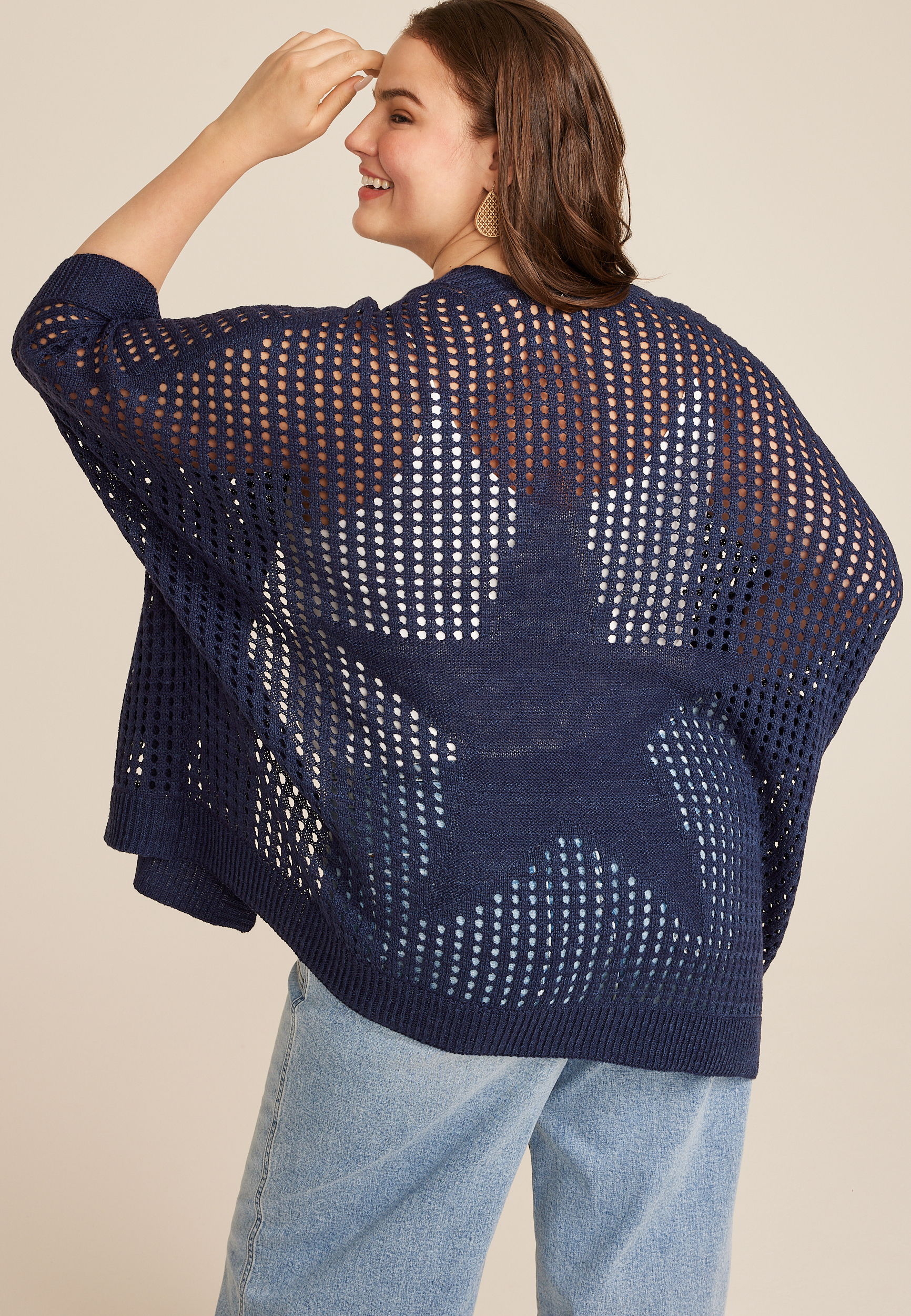 Plus Size Americana Star Dolman Cardigan