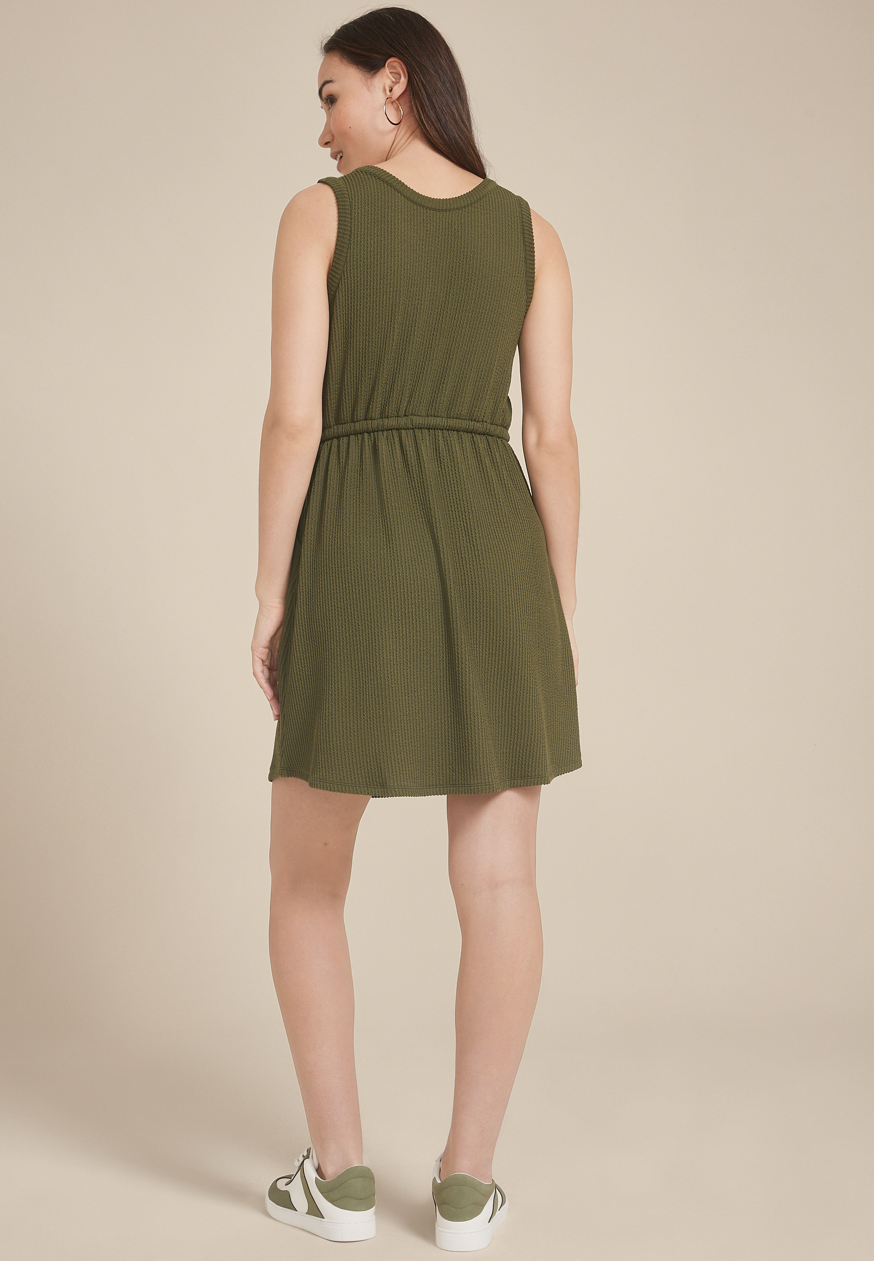24/7 Bare Henley Wavy Rib Dress | maurices