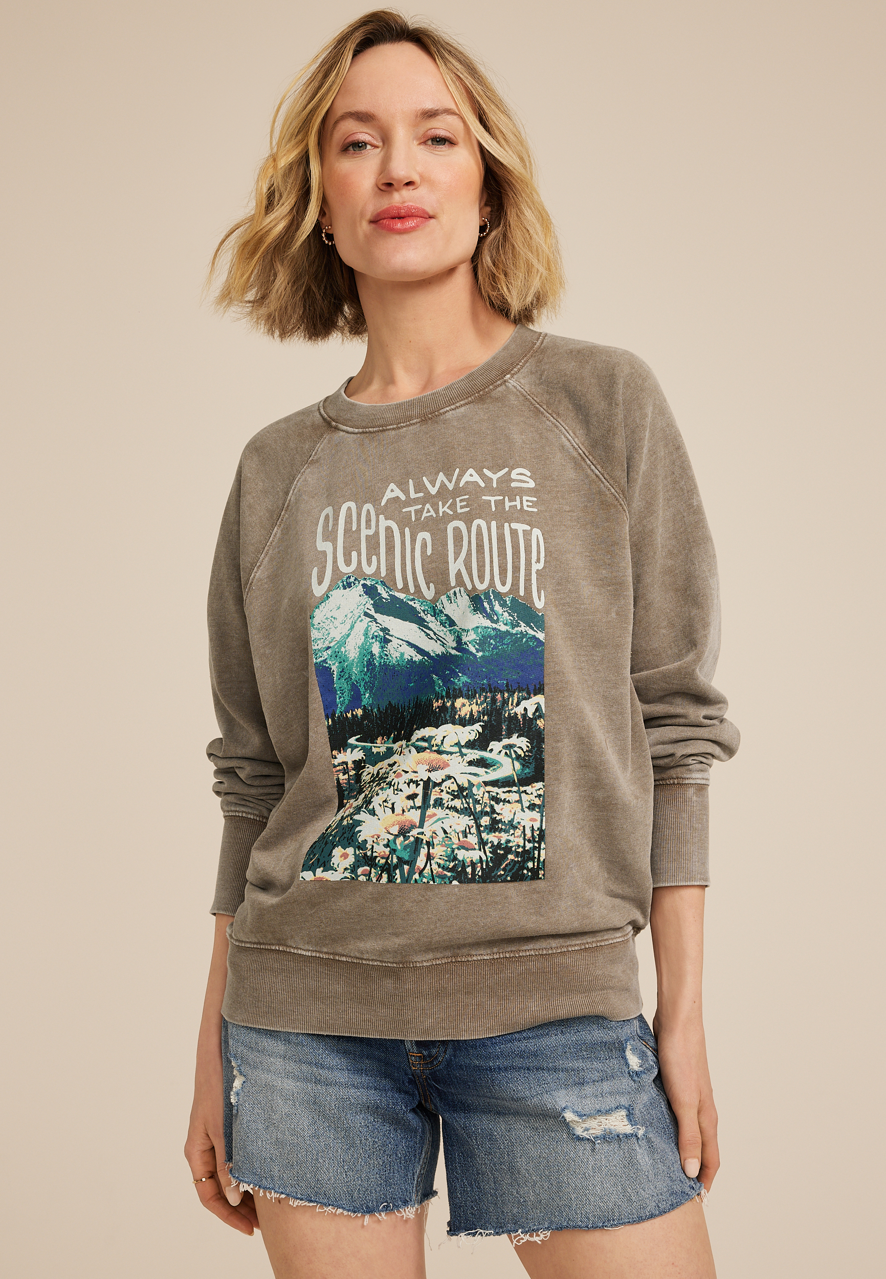 Always Take The Scenic Route Relaxed Fit Sweatshirt
