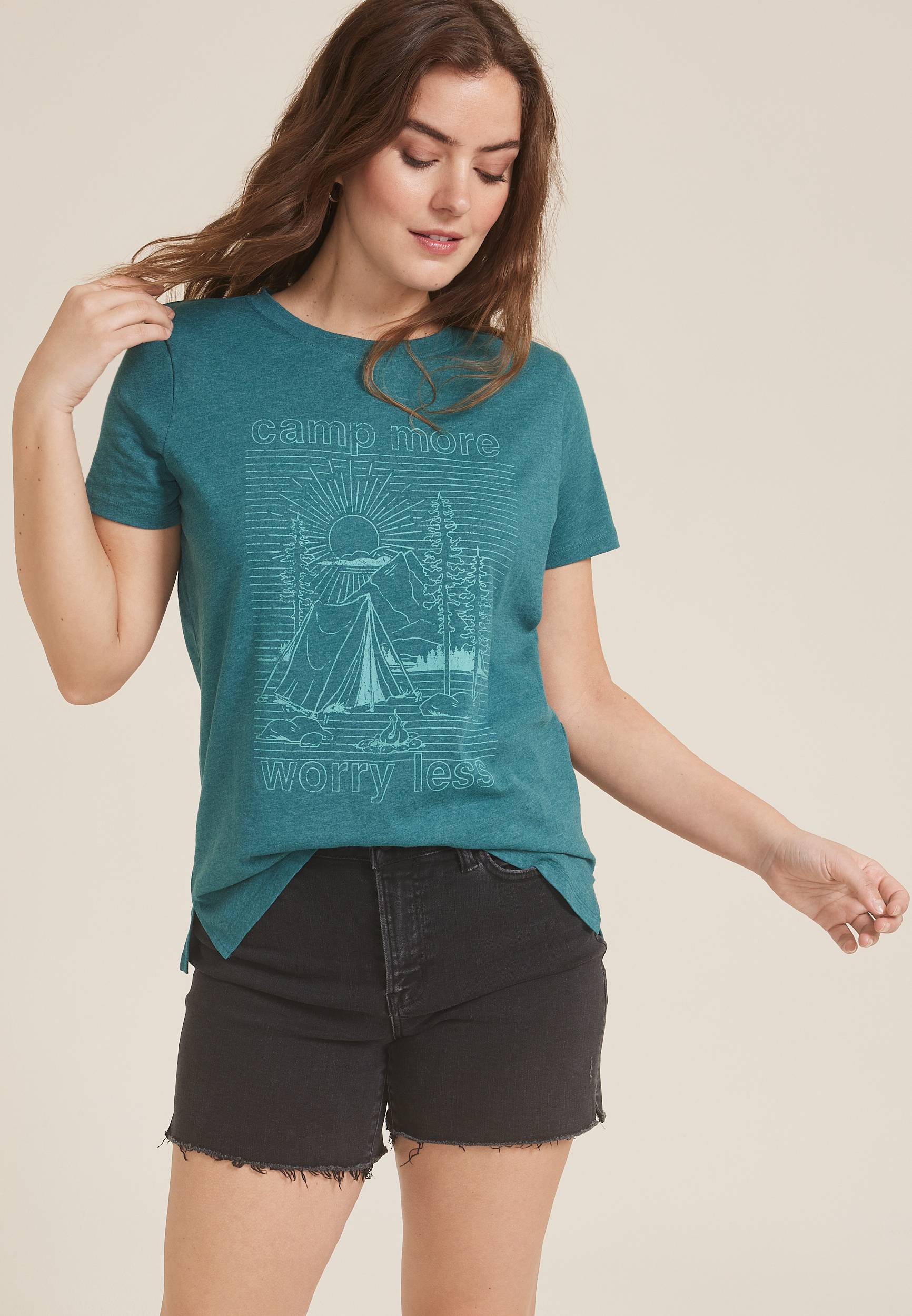 Camp More Worry Less Classic Fit Graphic Tee
