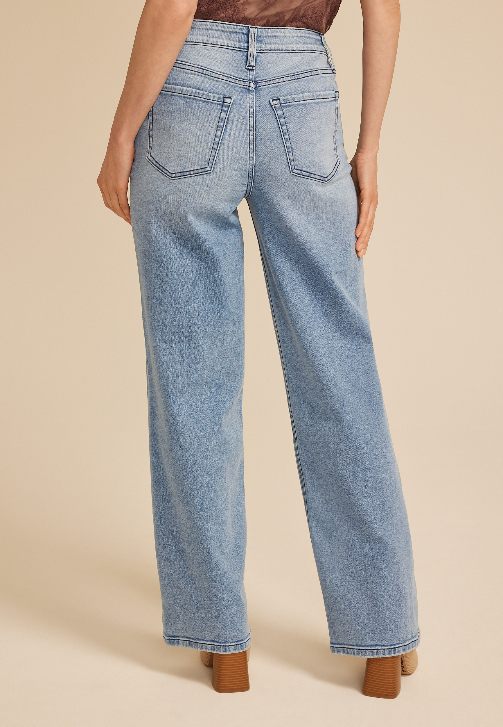 【THE MOZZ】High Wide Denim Pants dd42fc62b95b476169ba951de1479b