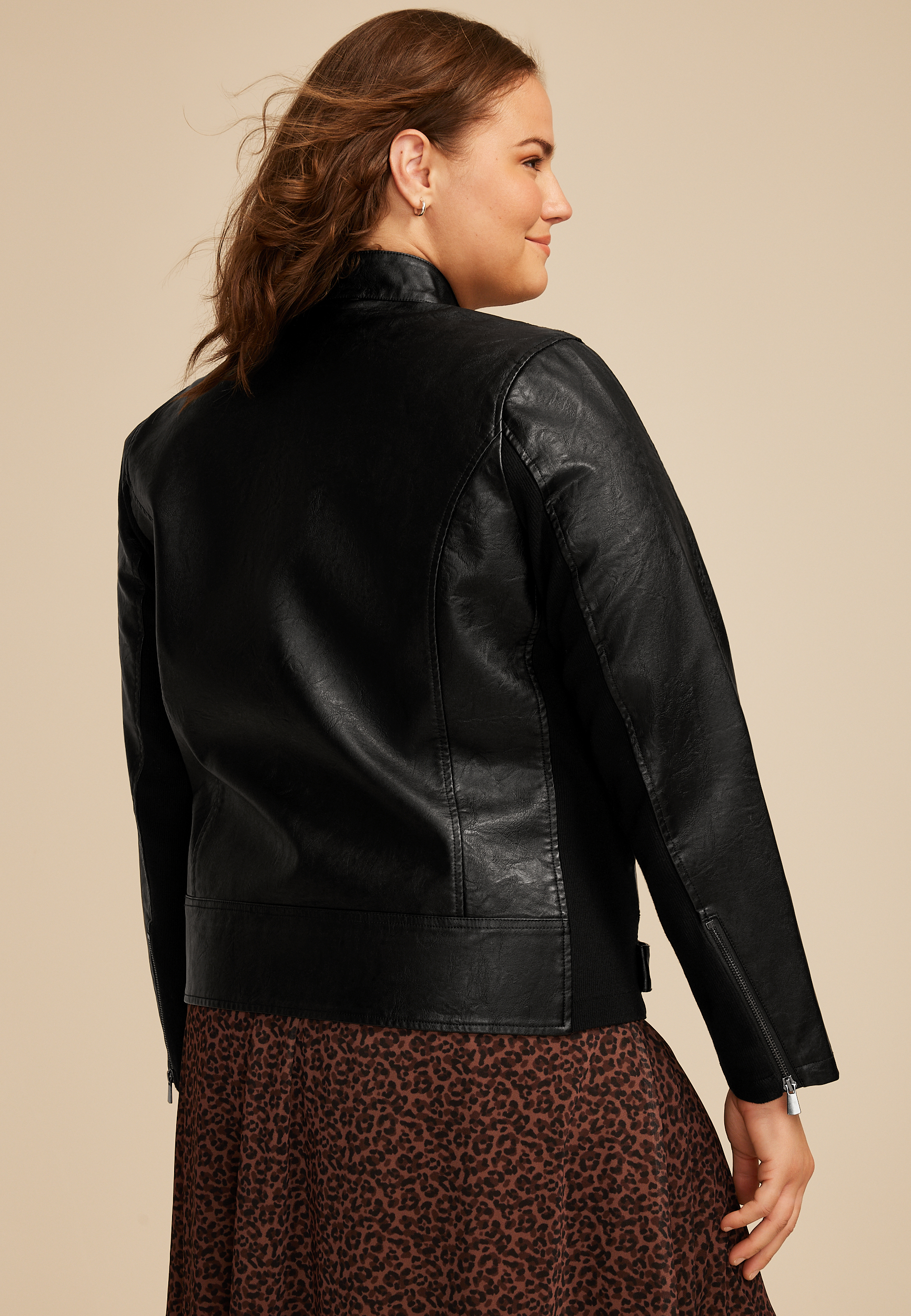 Plus Size Faux Leather Biker Jacket | maurices