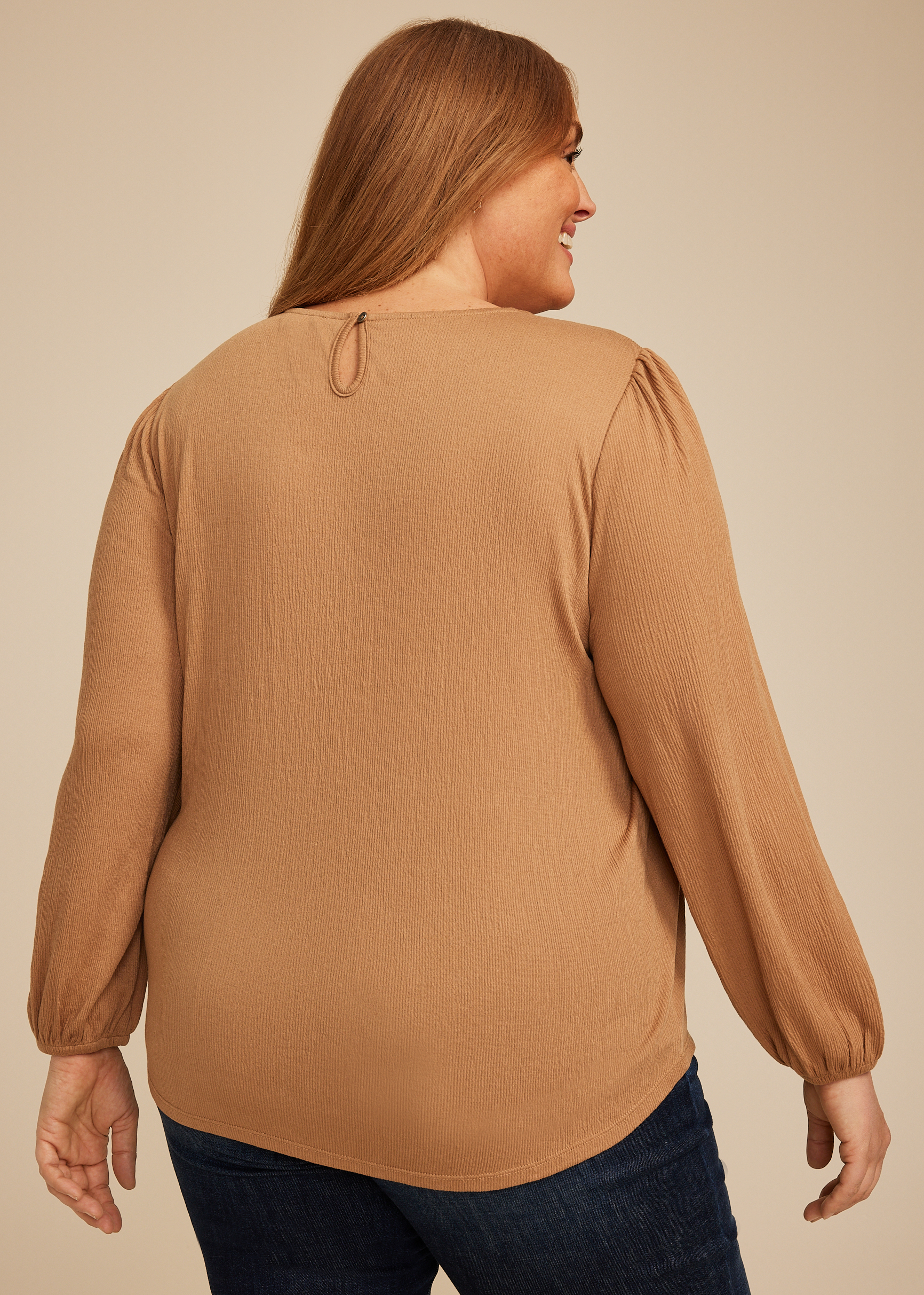 Plus Size Textured Lace Inset Pintuck Blouse | maurices