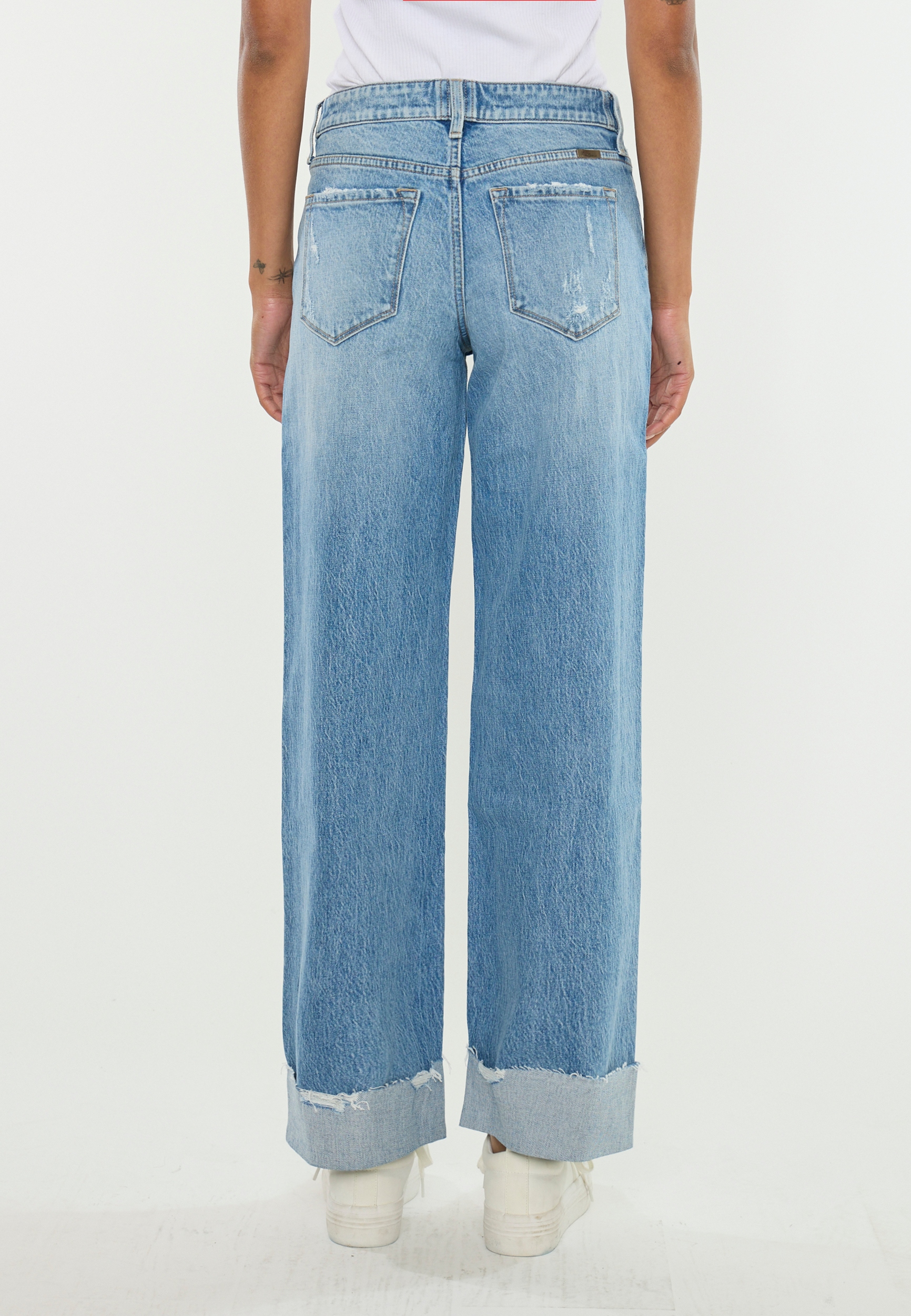 KanCan™ Mid Rise Raw Cuffed Hem Wide Leg Jean | maurices
