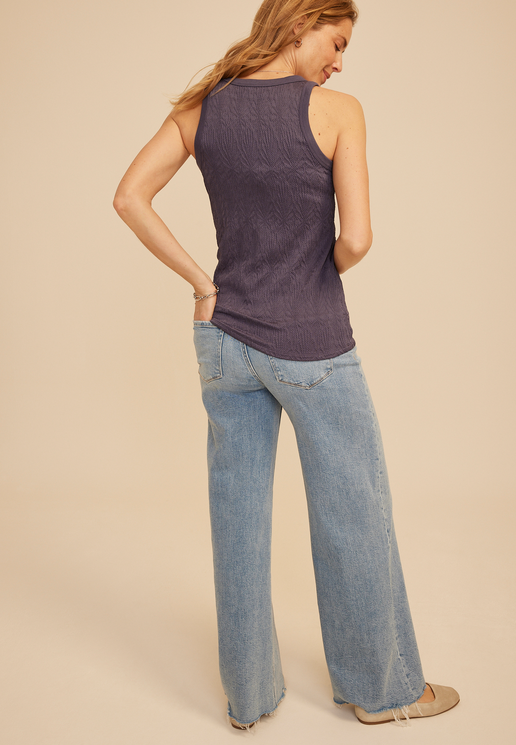 Floral Jacquard Tank Top | maurices