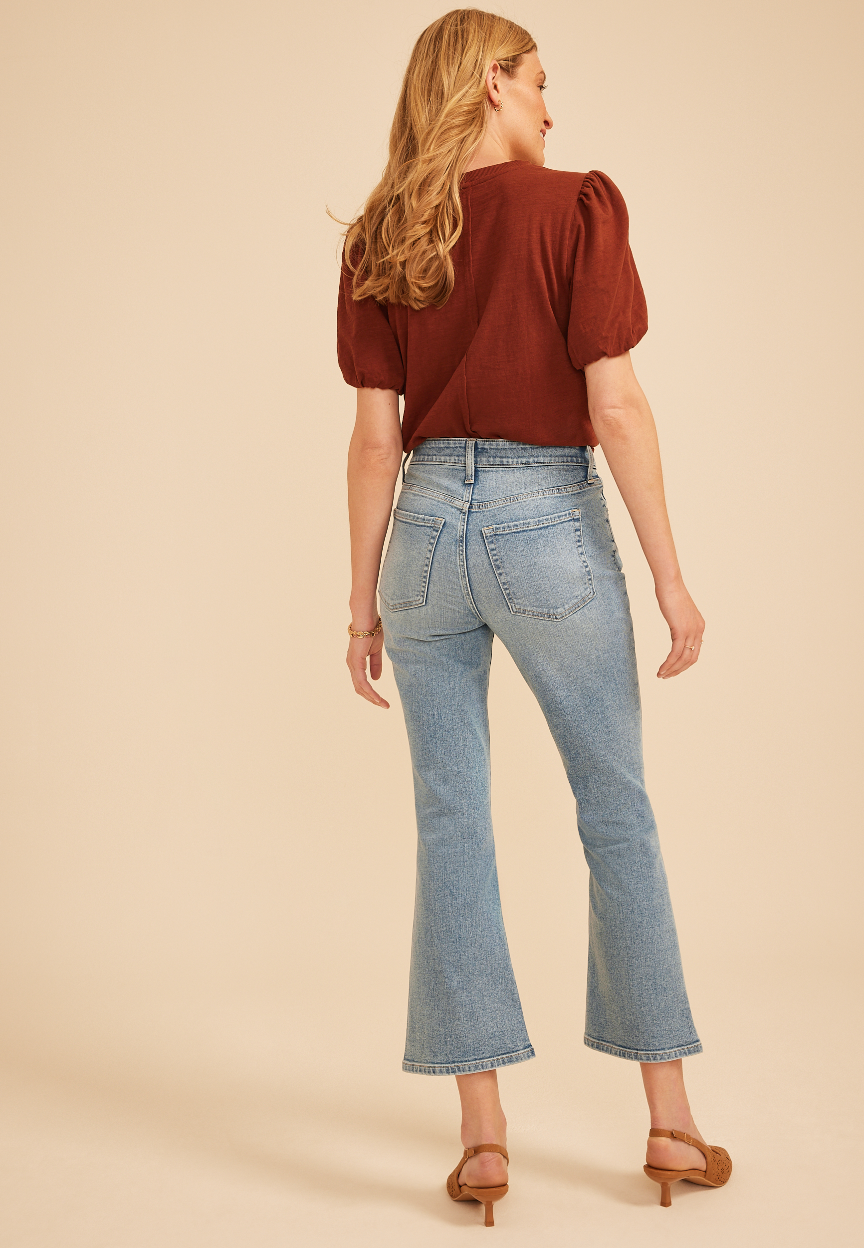m jeans by maurices™ High Rise Crop Kick Flare Jeans | maurices