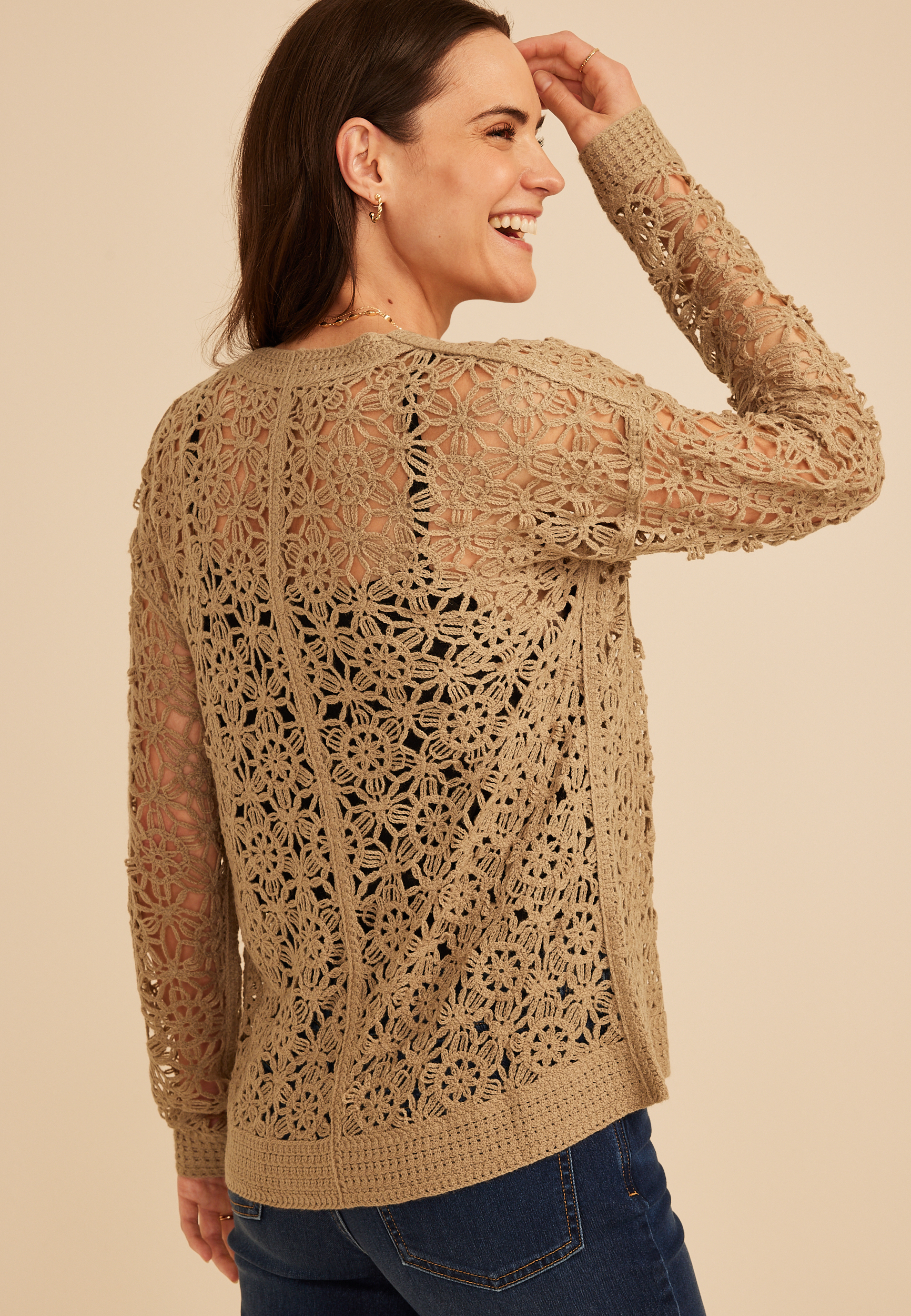 Crochet Open Stitch Cardigan | maurices