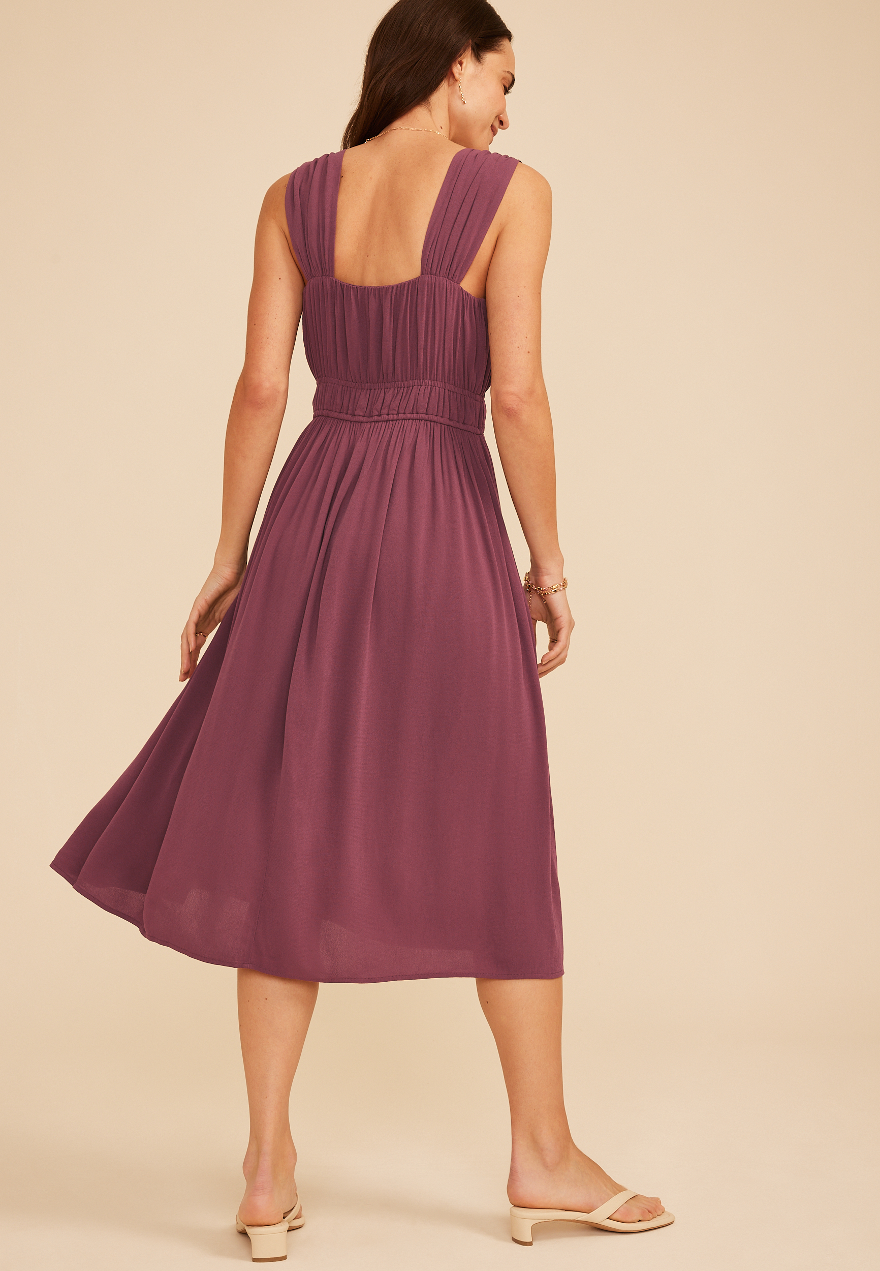 purple empire waist dress Petite this design is ideal for Regency balls 24seven Comfort Apparel Plus Size
