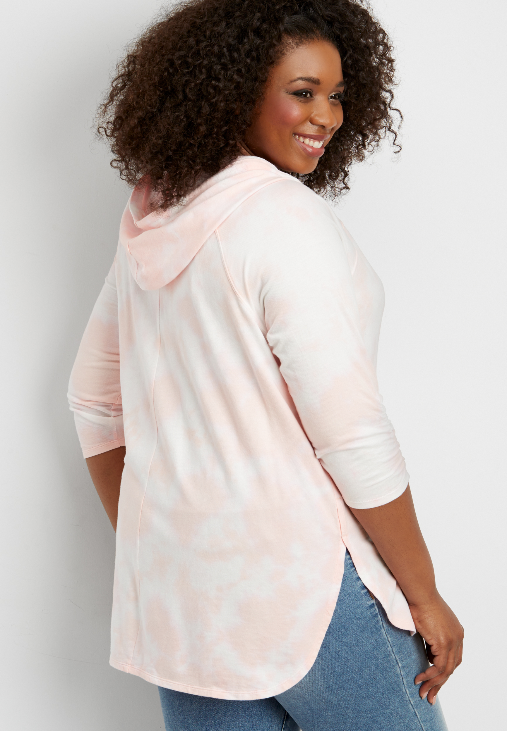 plus size tie dyed side slit sweatshirt | maurices