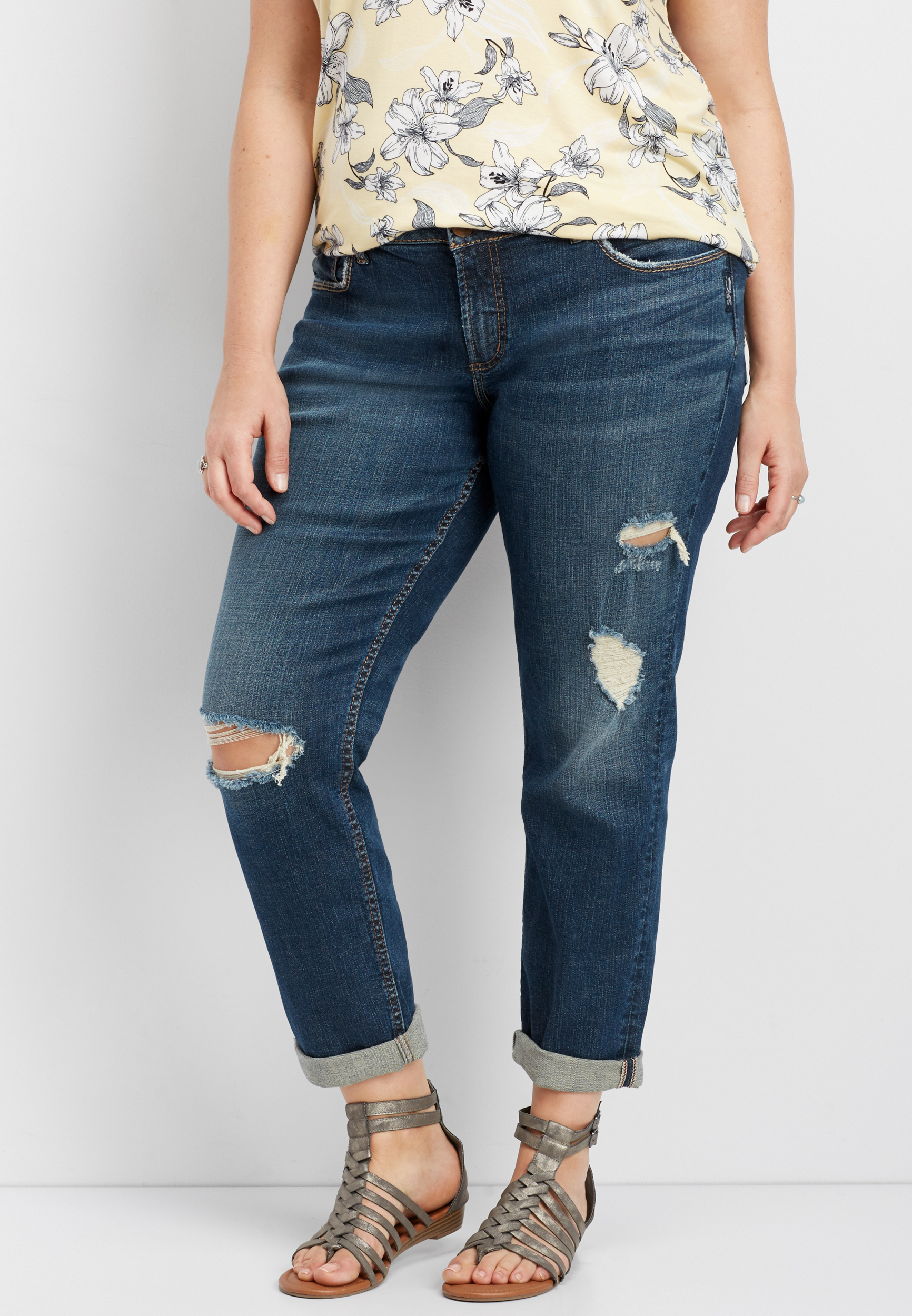 silver boyfriend jeans plus size