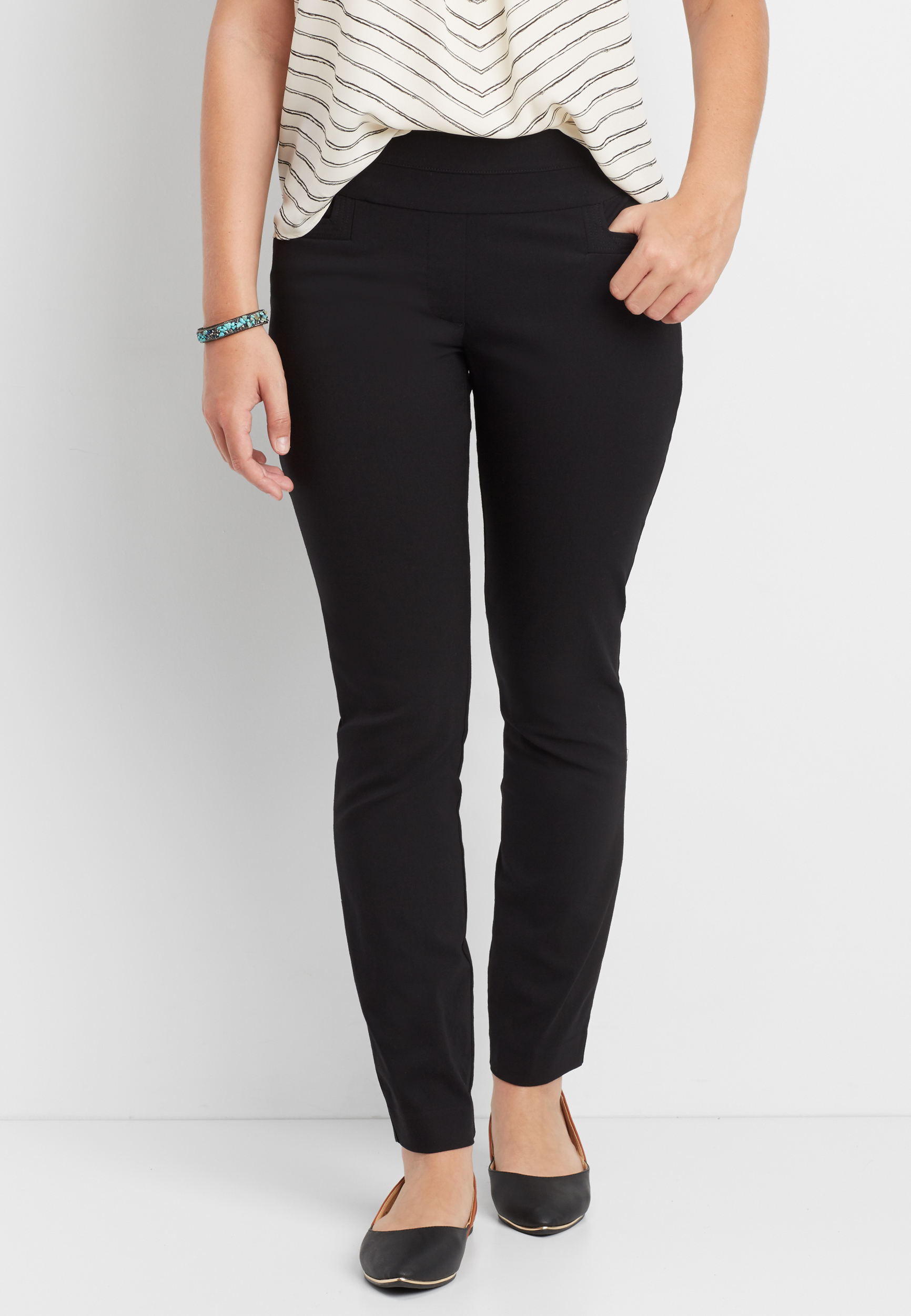 Pull On Bengaline Skinny Ankle Dress Pant