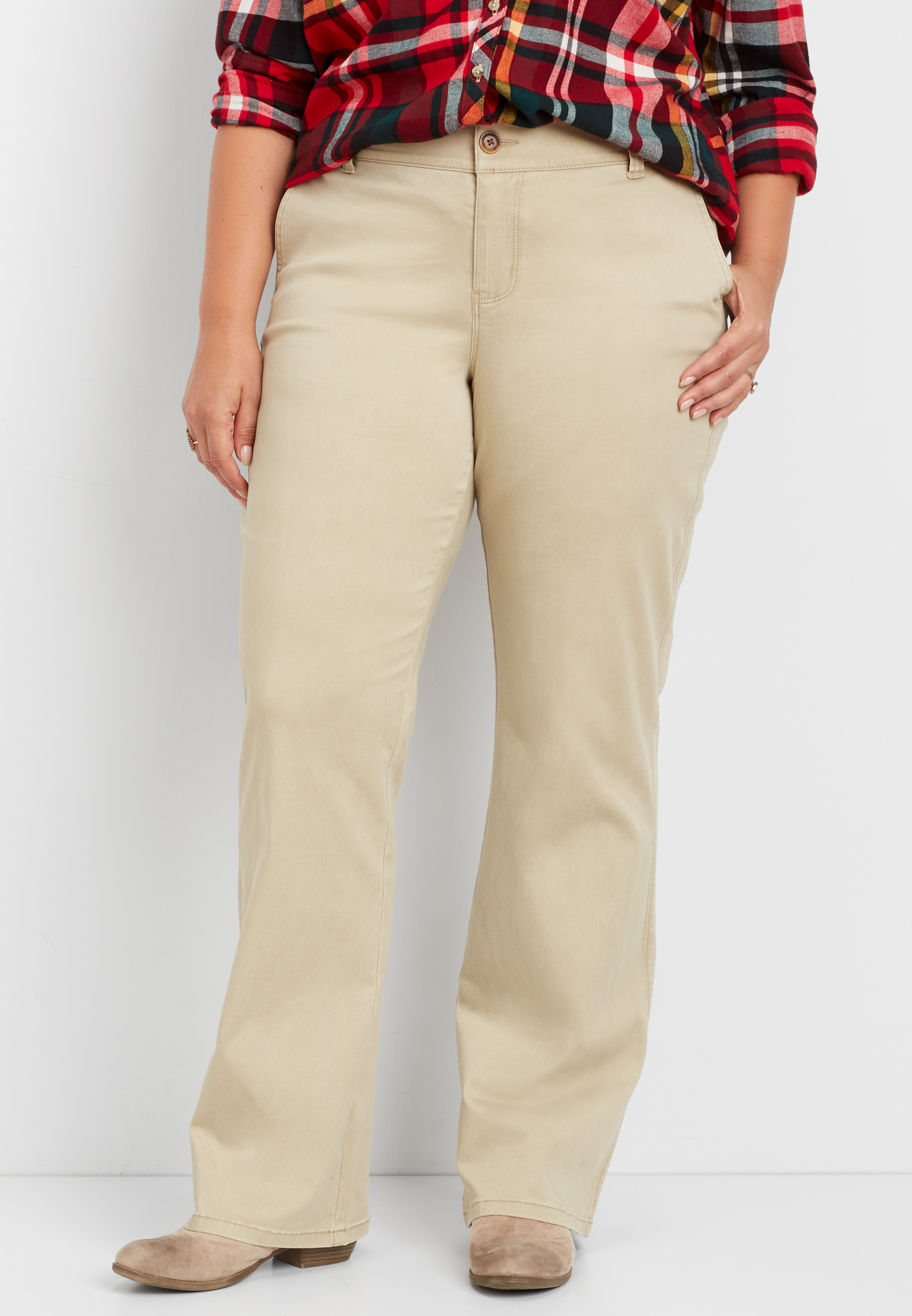 konkurrenter I særdeleshed Harmoni plus size bootcut chino pants | maurices