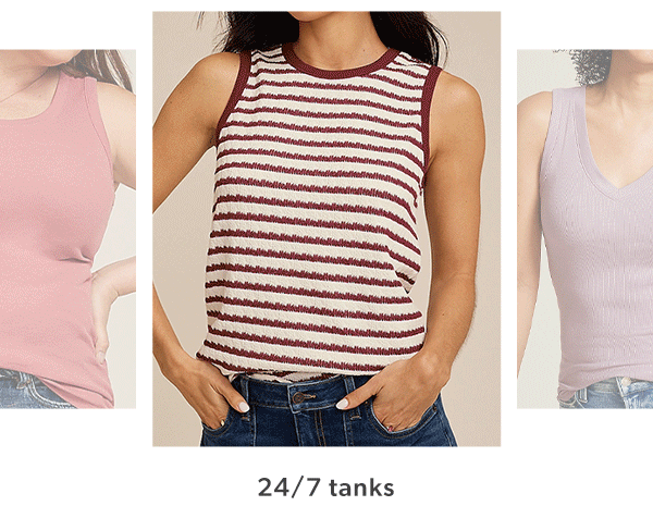 24/7 tanks. Models wearing maurices clothing.