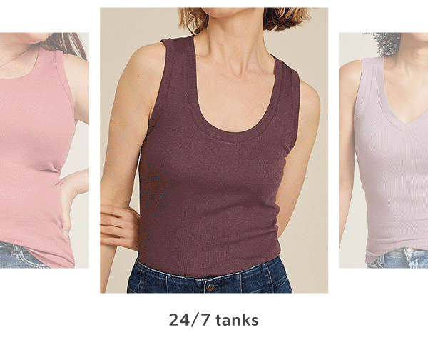 24/7 tanks. Models wearing maurices clothing.