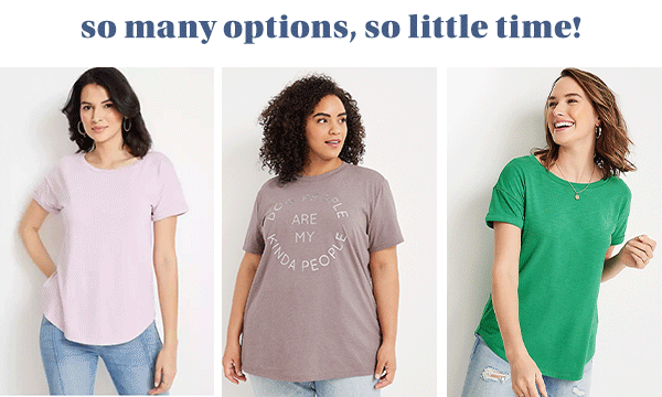 So many options, so little time! Models wearing maurices clothing.