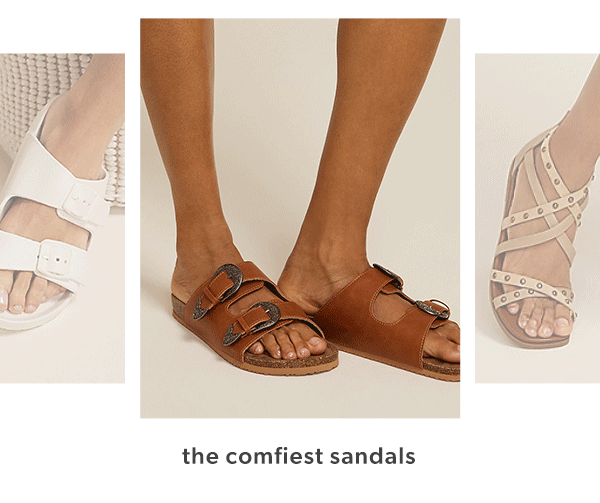 The comfiest sandals. Models wearing maurices sandals.