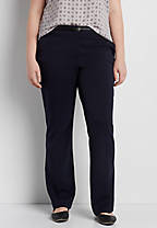 the smart plus size belted slim boot pant in navy