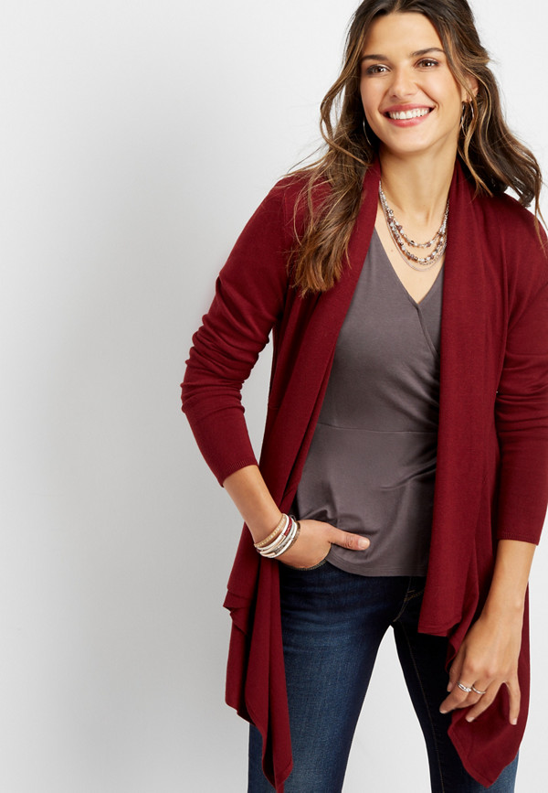 solid waterfall cardigan | maurices