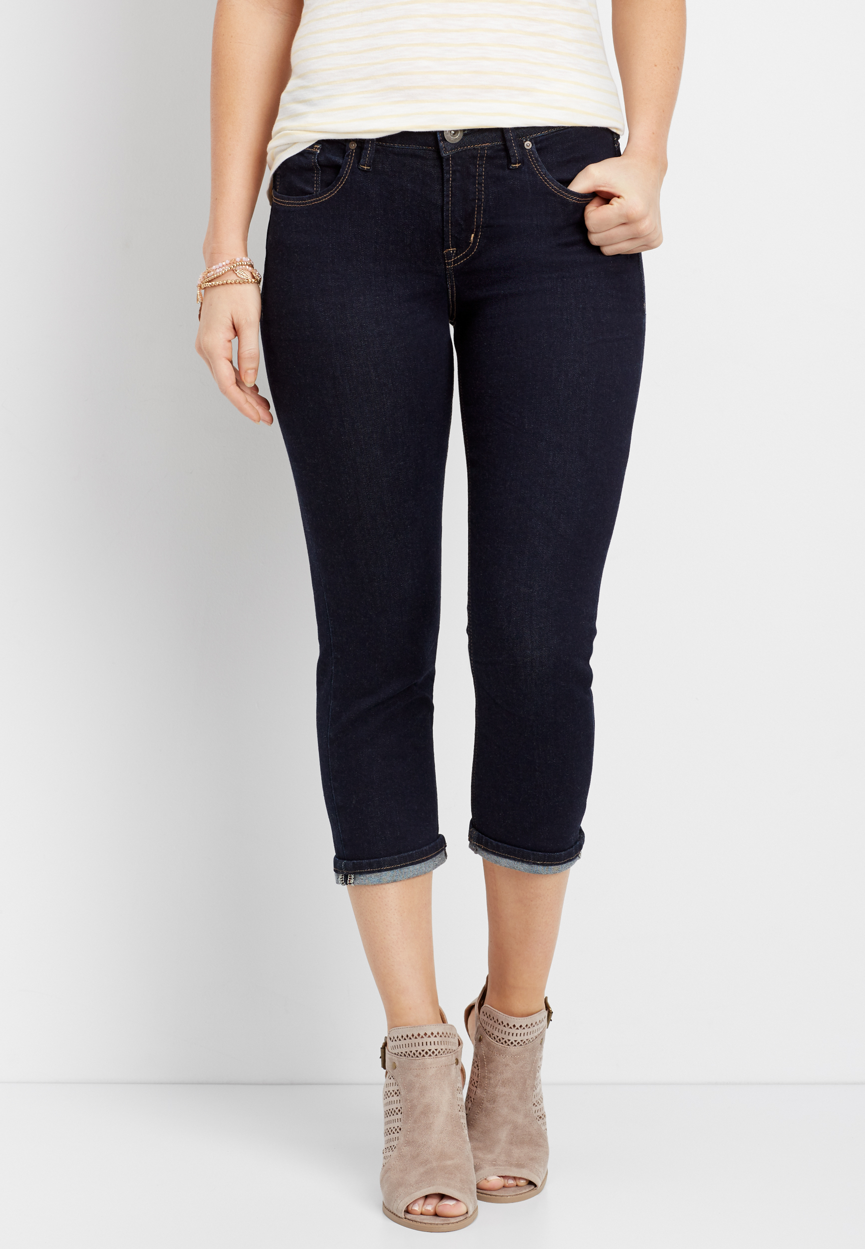 Silver Jeans Co.® Avery dark wash capri | maurices