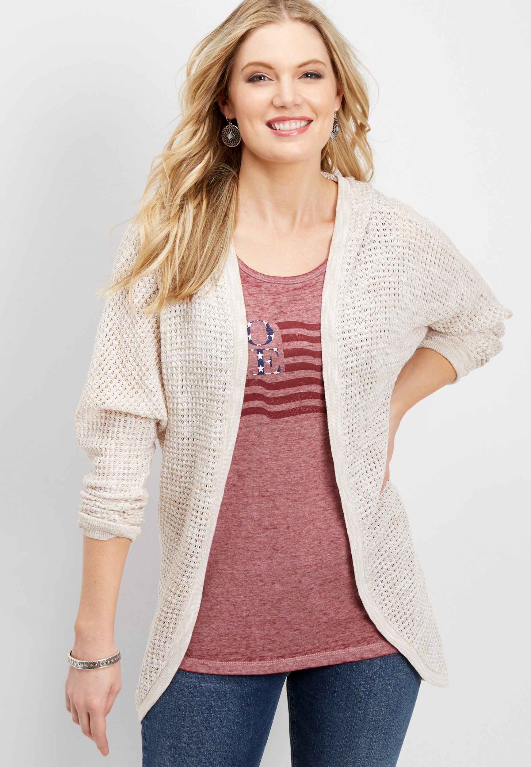textured hooded cardigan | maurices
