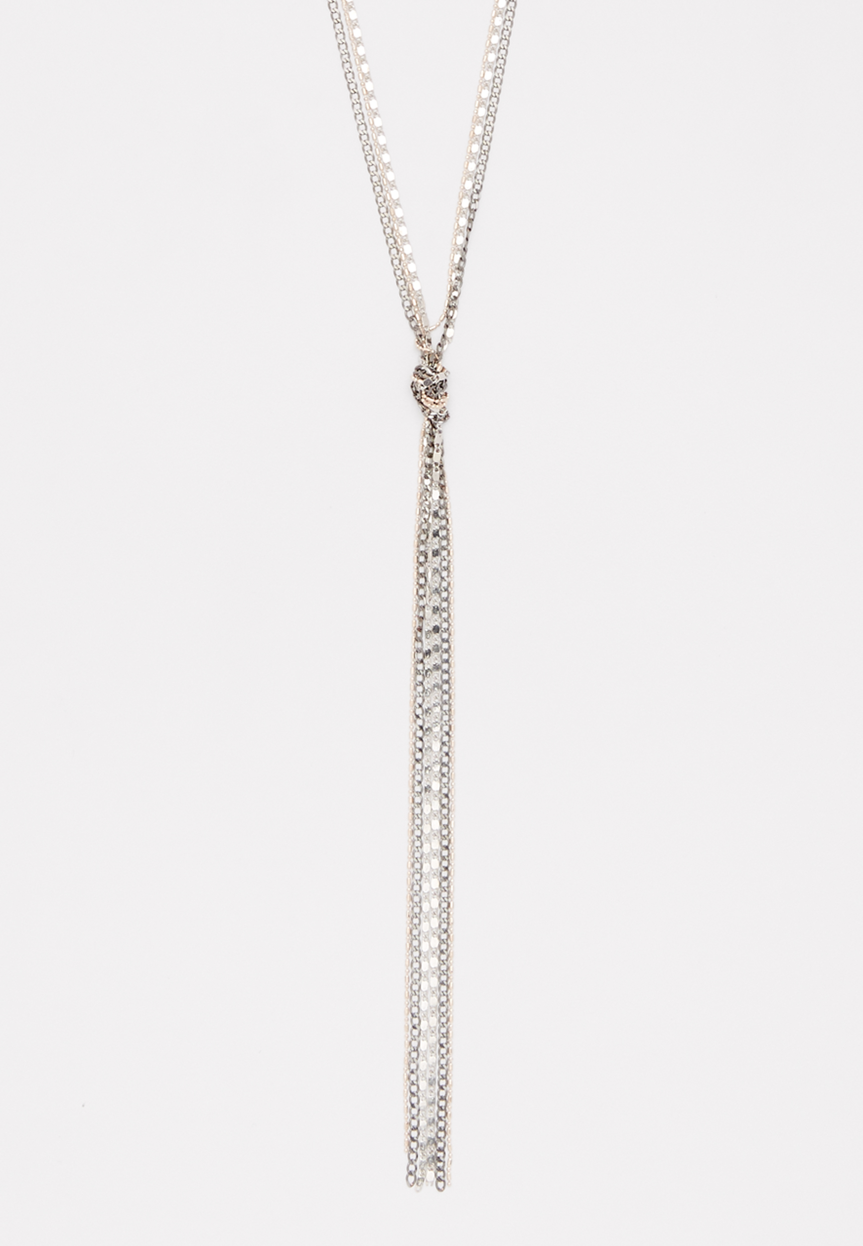 mixed metal fine chain knot necklace | maurices