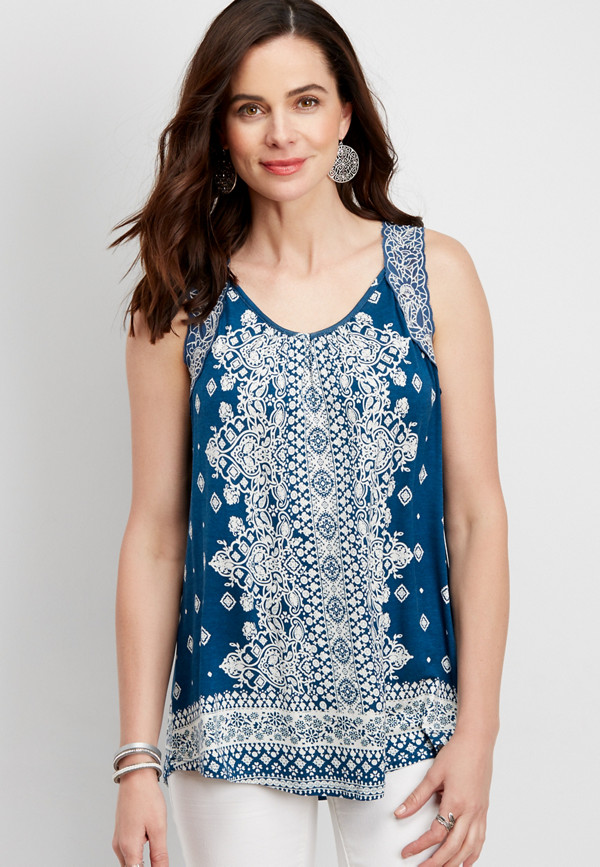placement print flowy tank | maurices