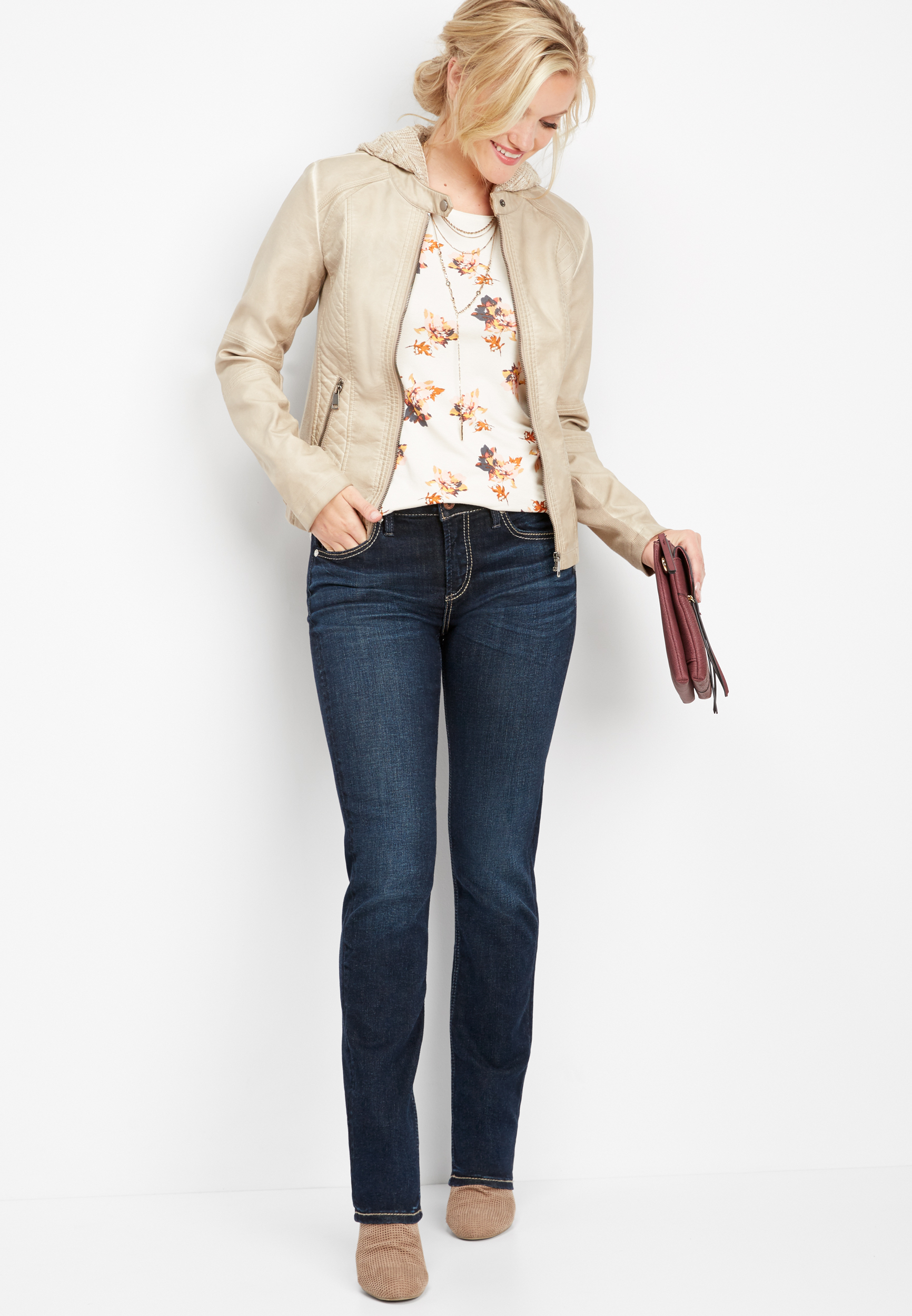 Silver Jeans Avery high rise straight leg jean maurices
