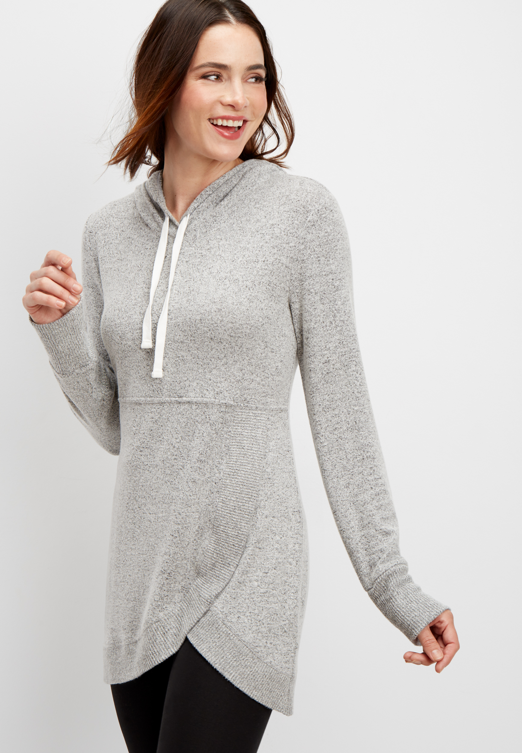 brushed tulip front hoodie | maurices