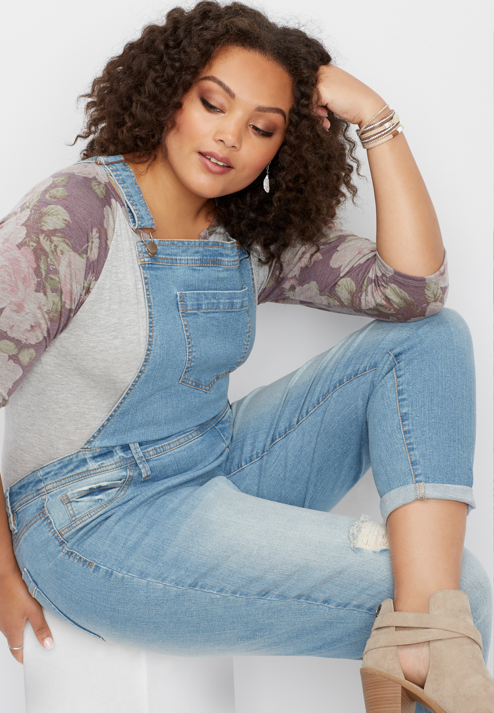 plus size DenimFlex™ medium wash overall | maurices