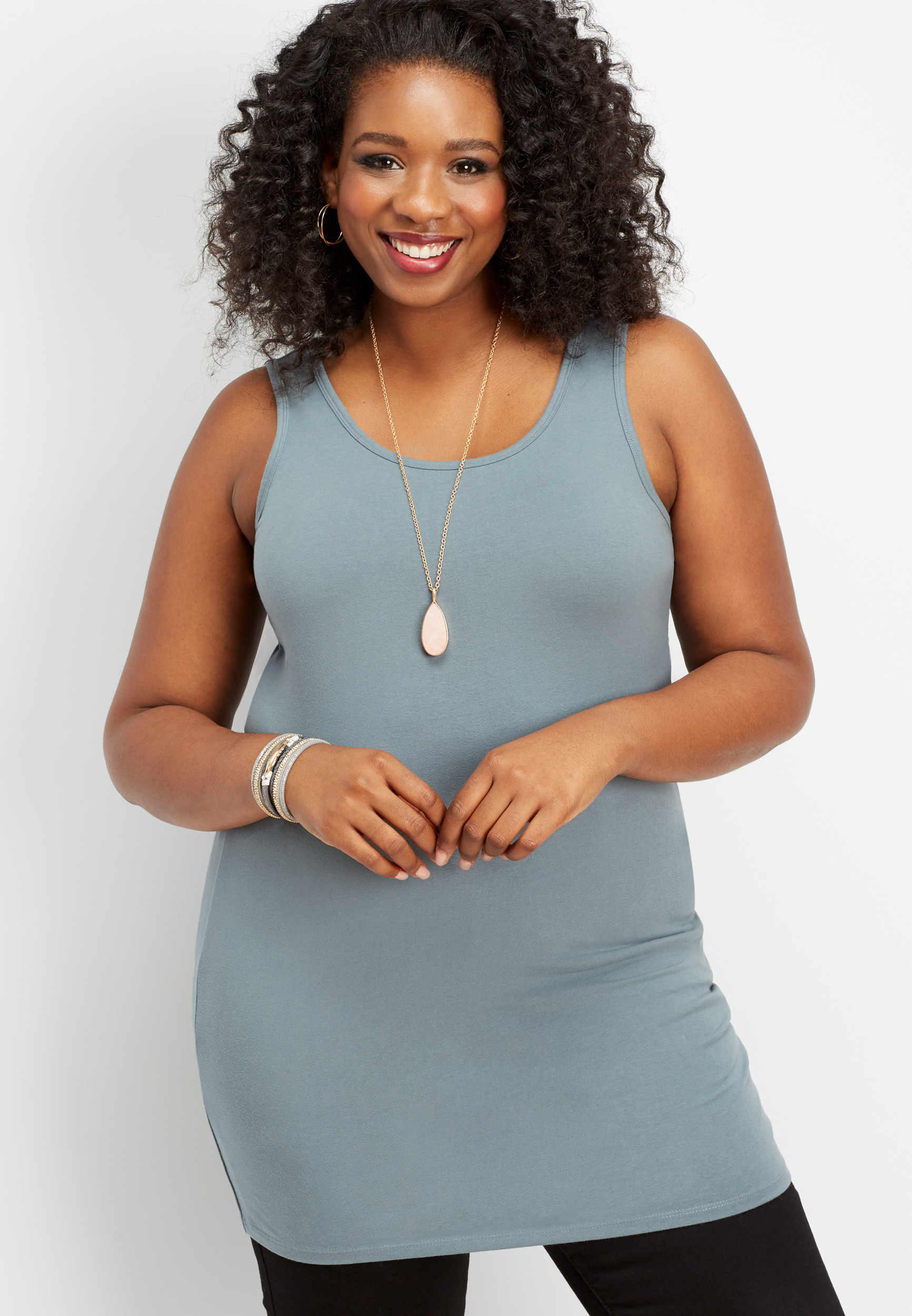 plus size basic solid tunic cami maurices