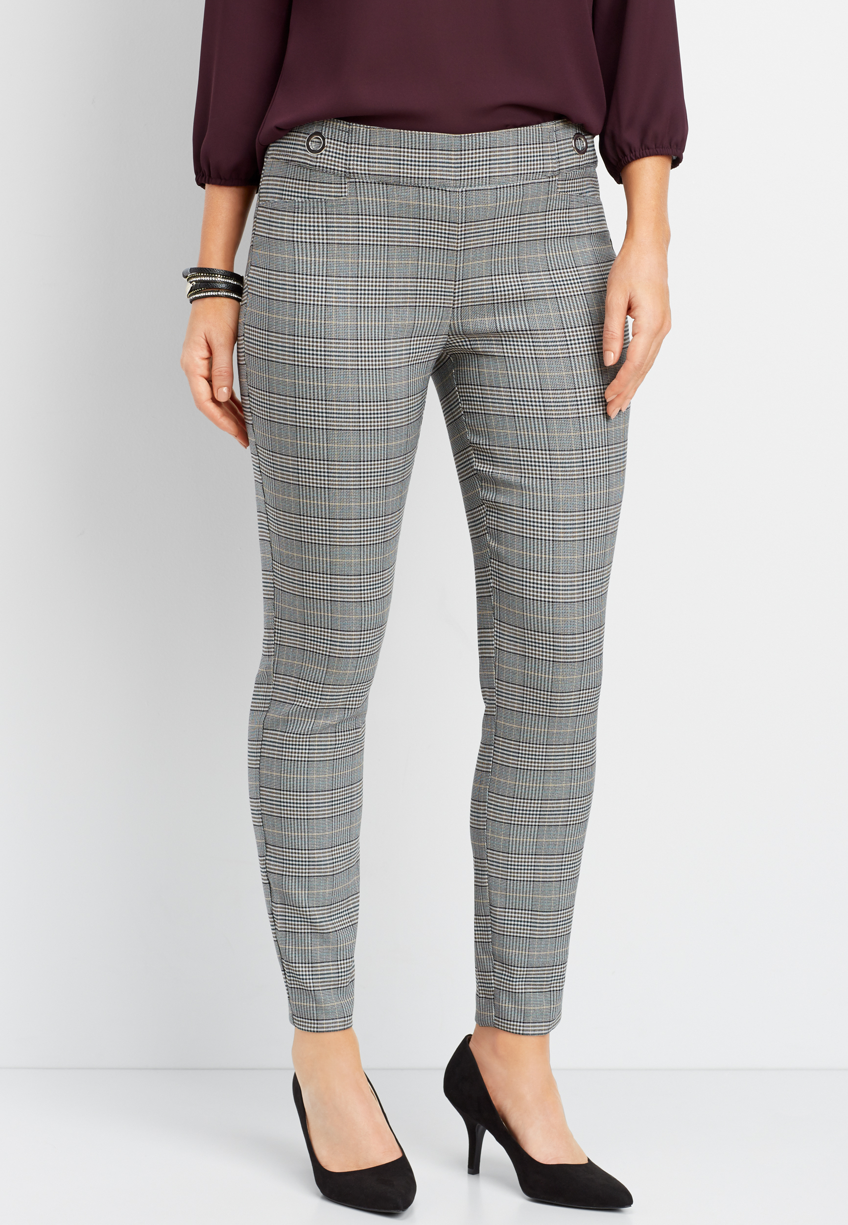 pull on plaid pants