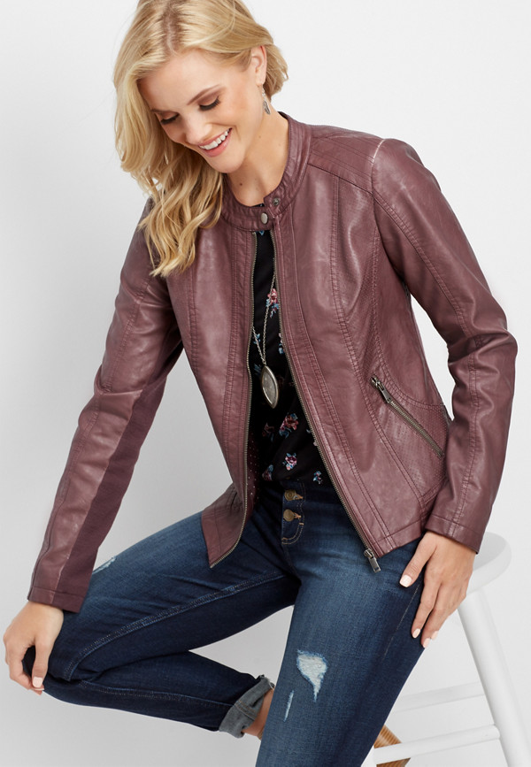 perforated long sleeve jacket | maurices