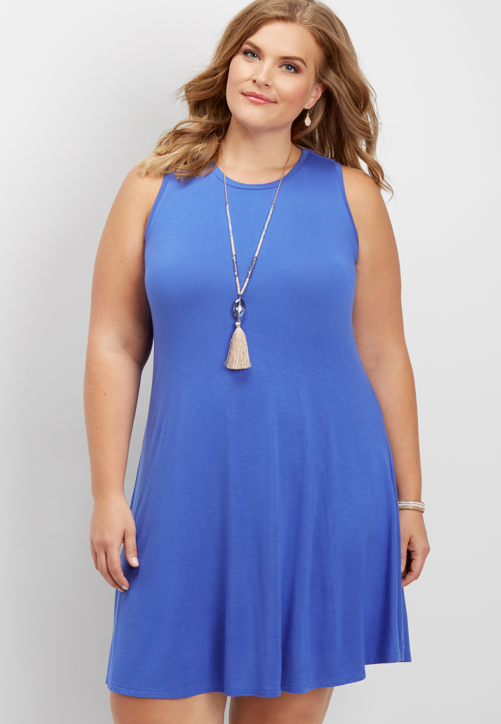 plus size 24/7 high neck tank dress | maurices