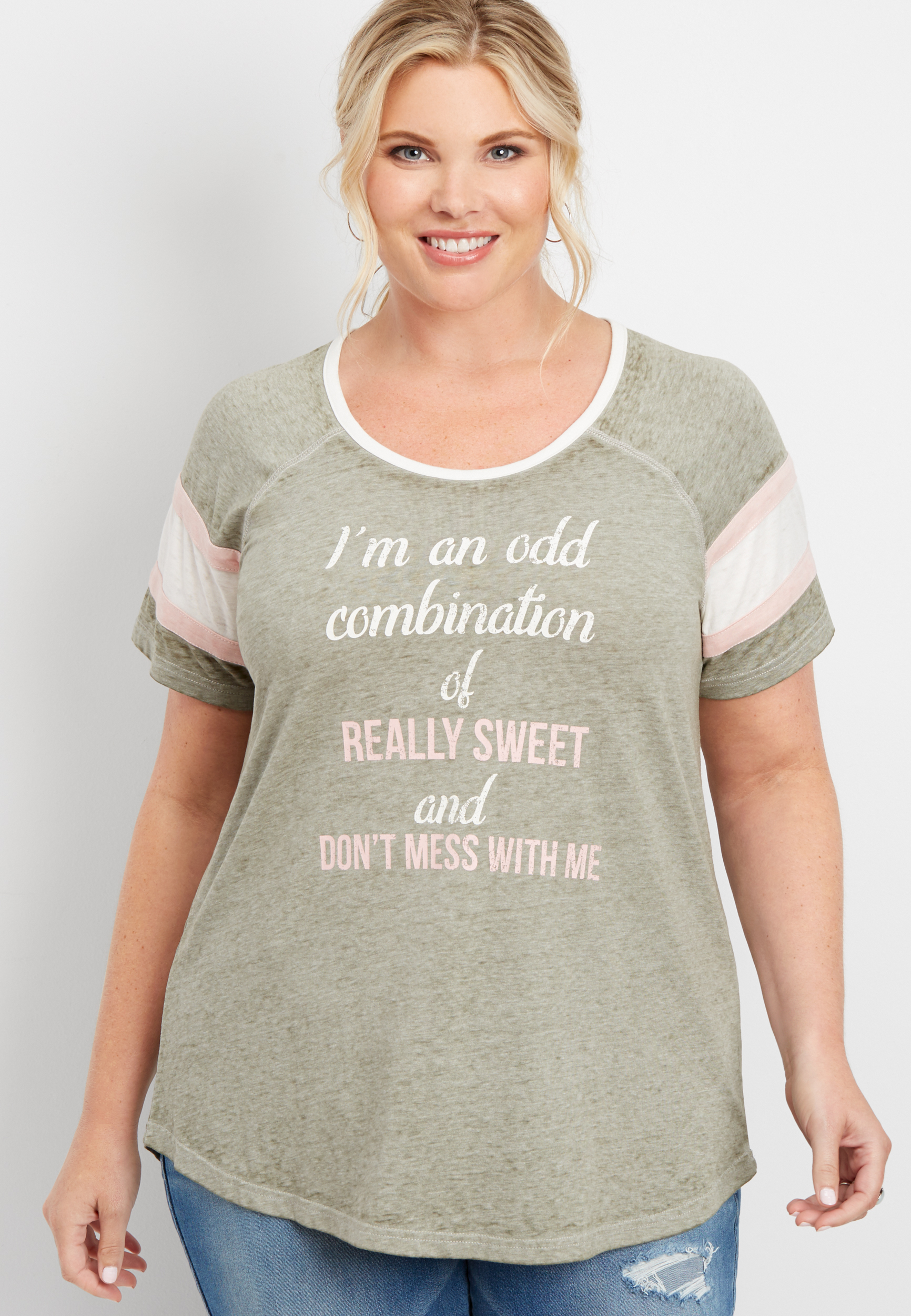 plus size odd combination graphic tee | maurices