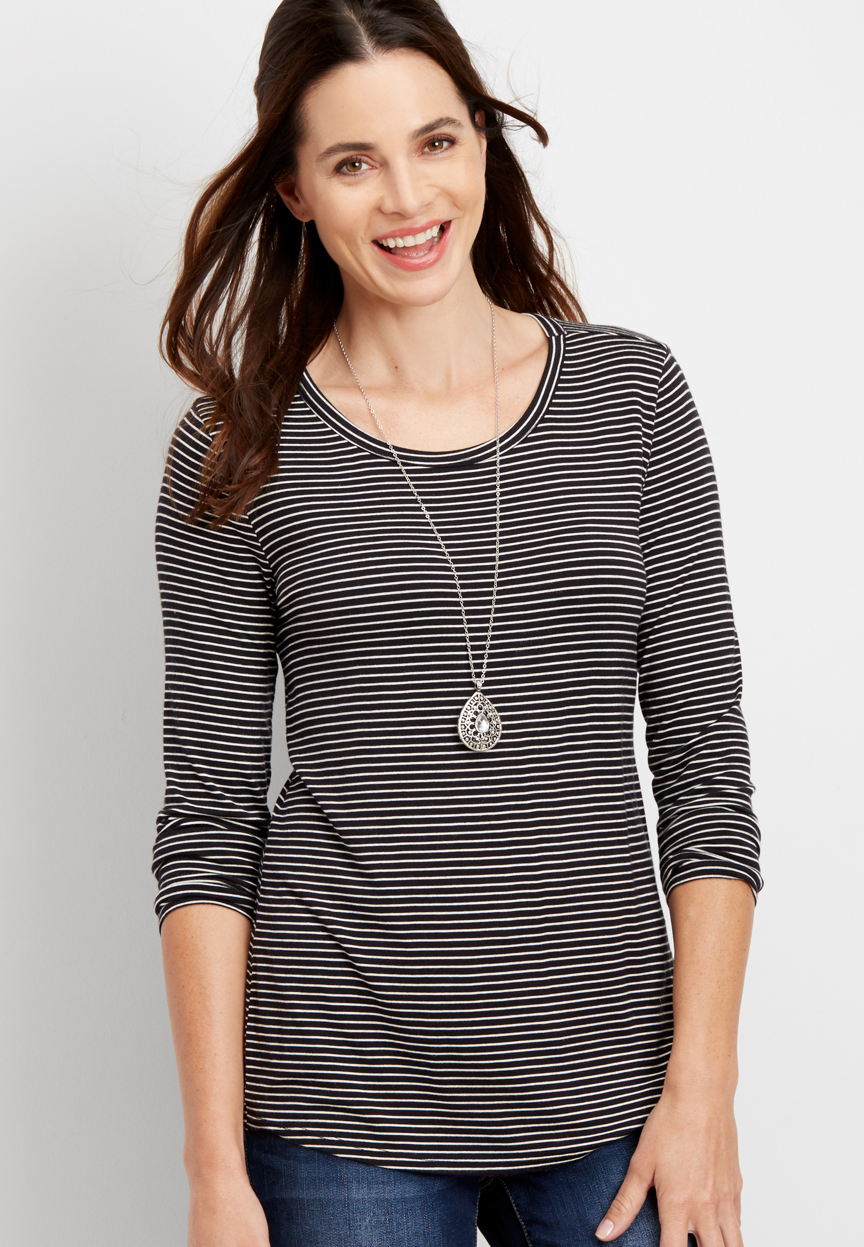 striped long sleeve tee | maurices