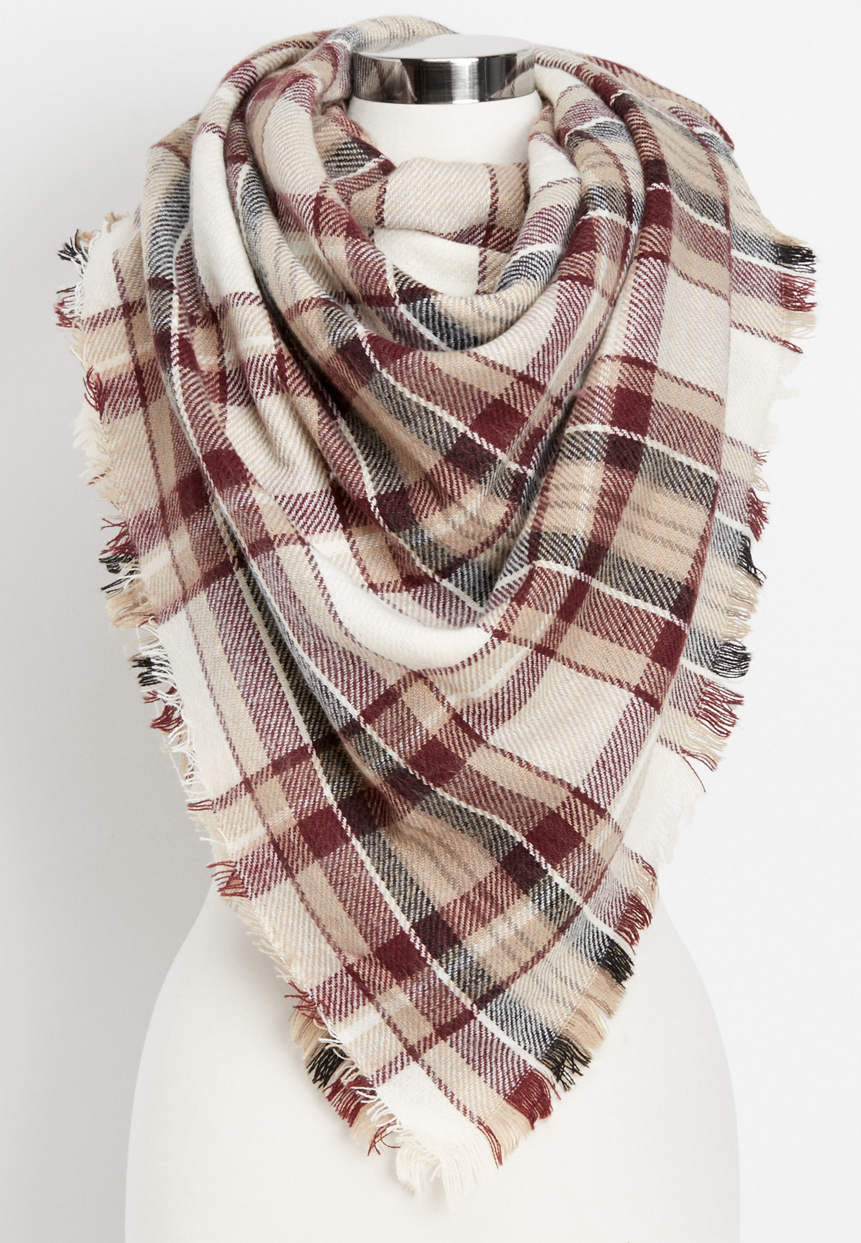 neutral plaid combo blanket scarf | maurices