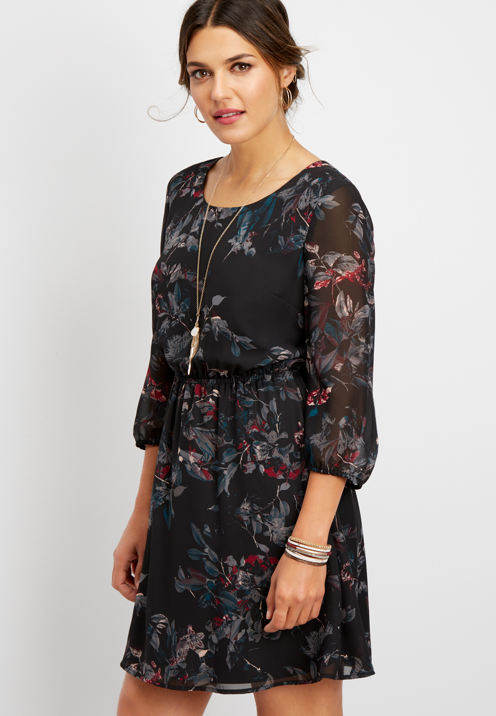 double x-back floral dress | maurices