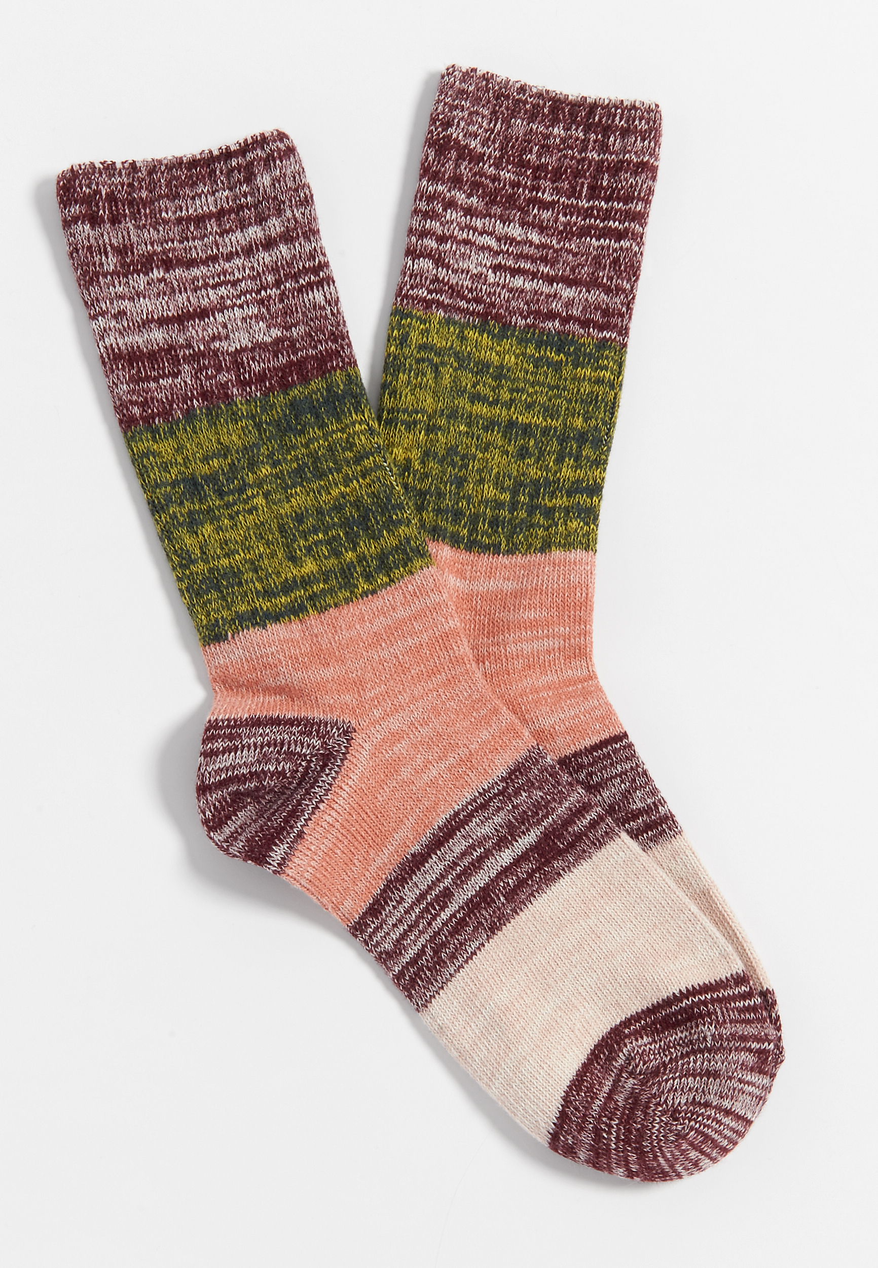 marled wide stripe crew sock | maurices
