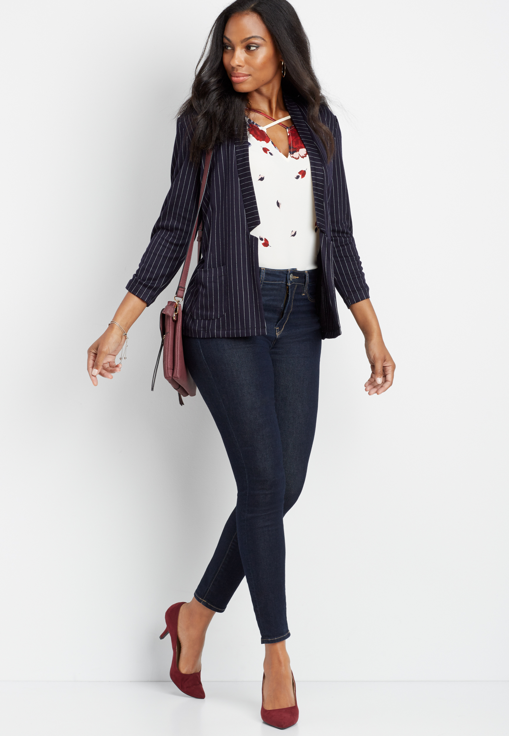 knit stripe blazer | maurices