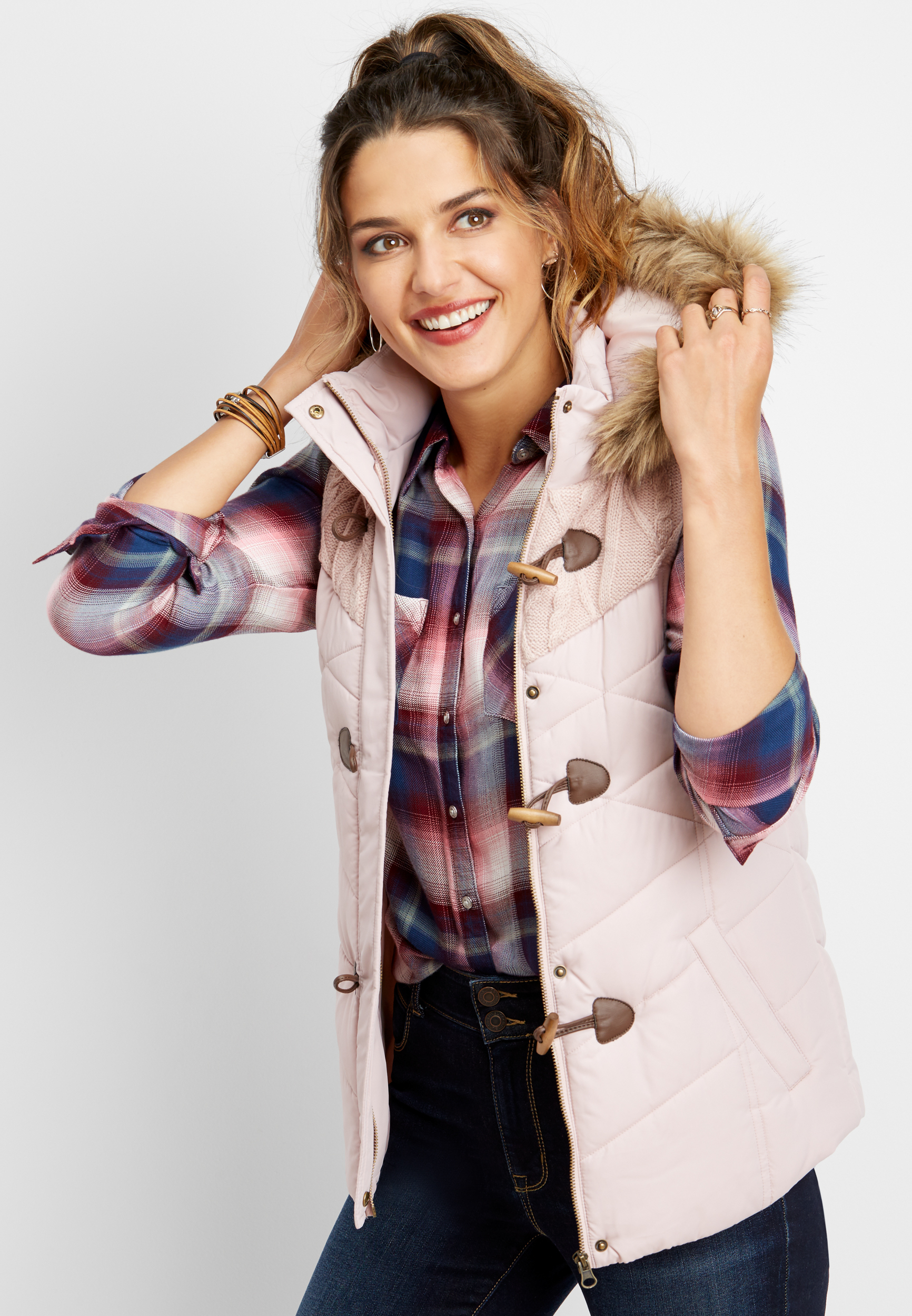 sweater yoke puffer vest maurices