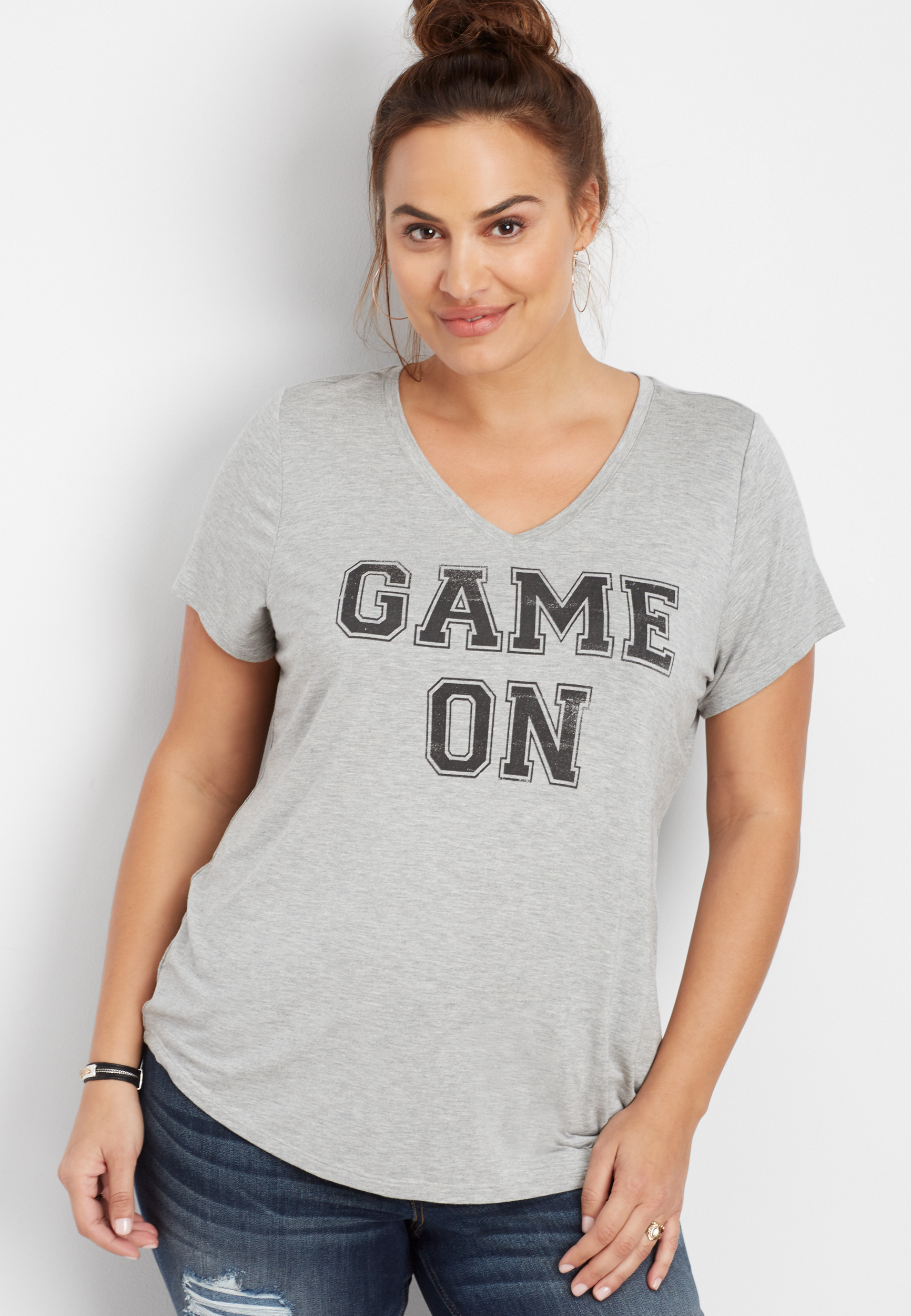 plus size game on graphic tee | maurices