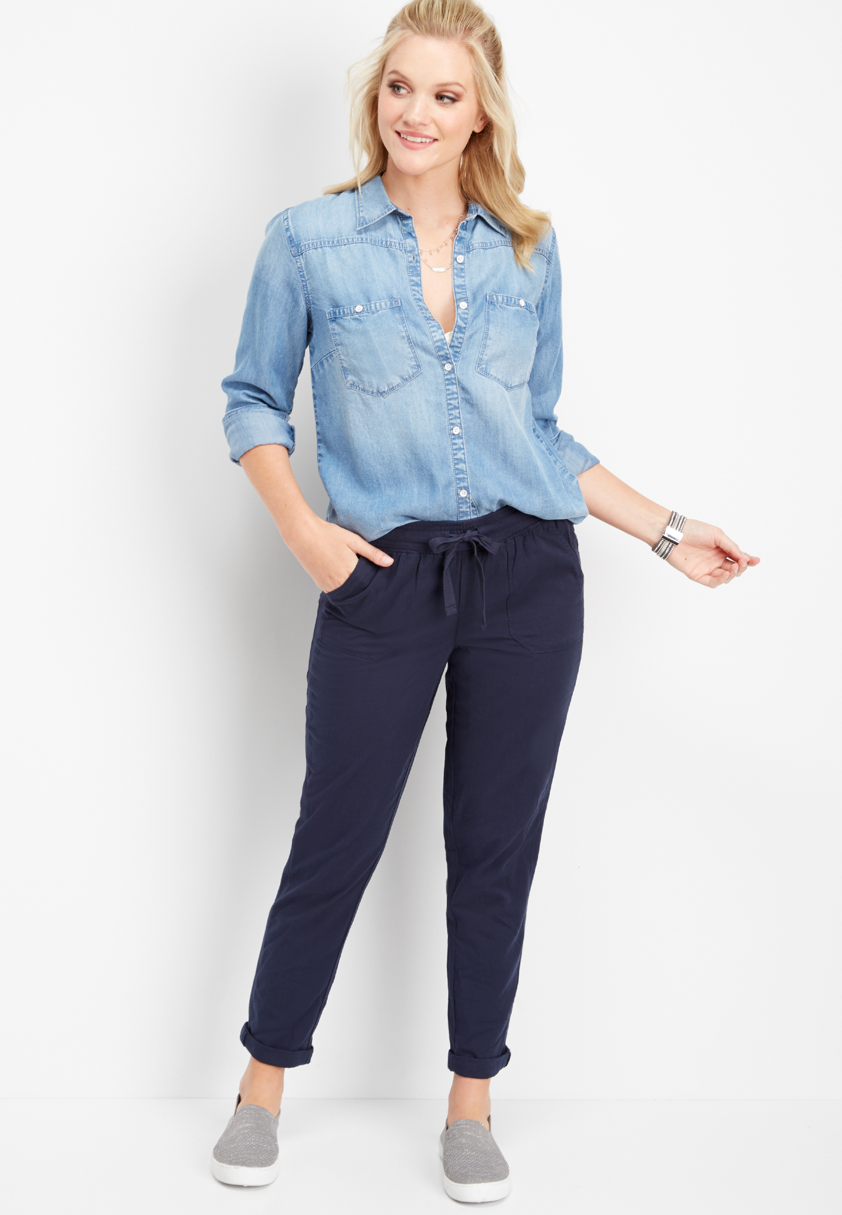 elm weekender pants navy