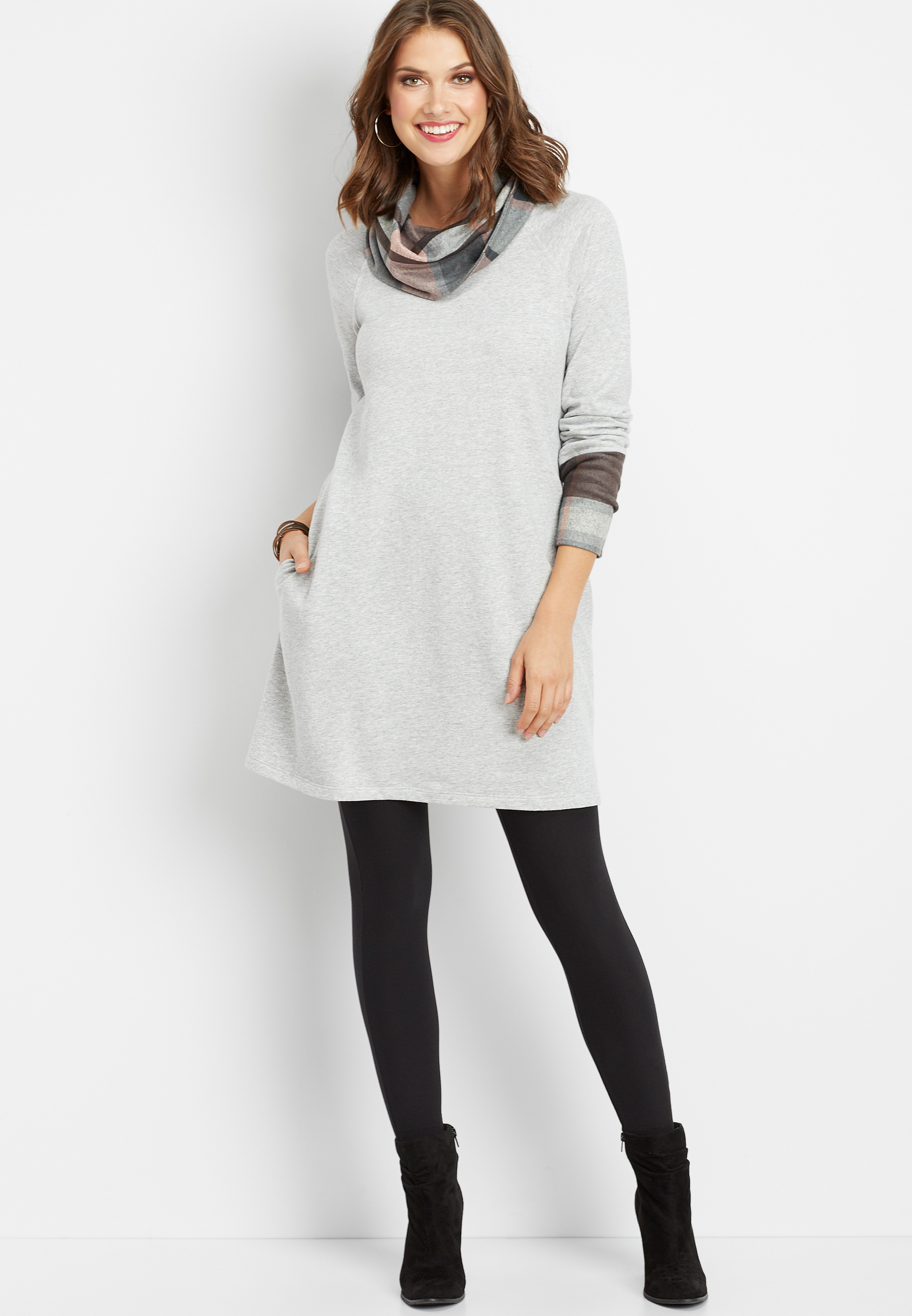 plaid tight fitted dress Rowan Plaid Midi Dress