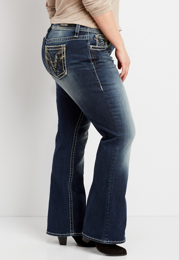 plus size Vigoss® dark wash embellished boot cut jean | maurices