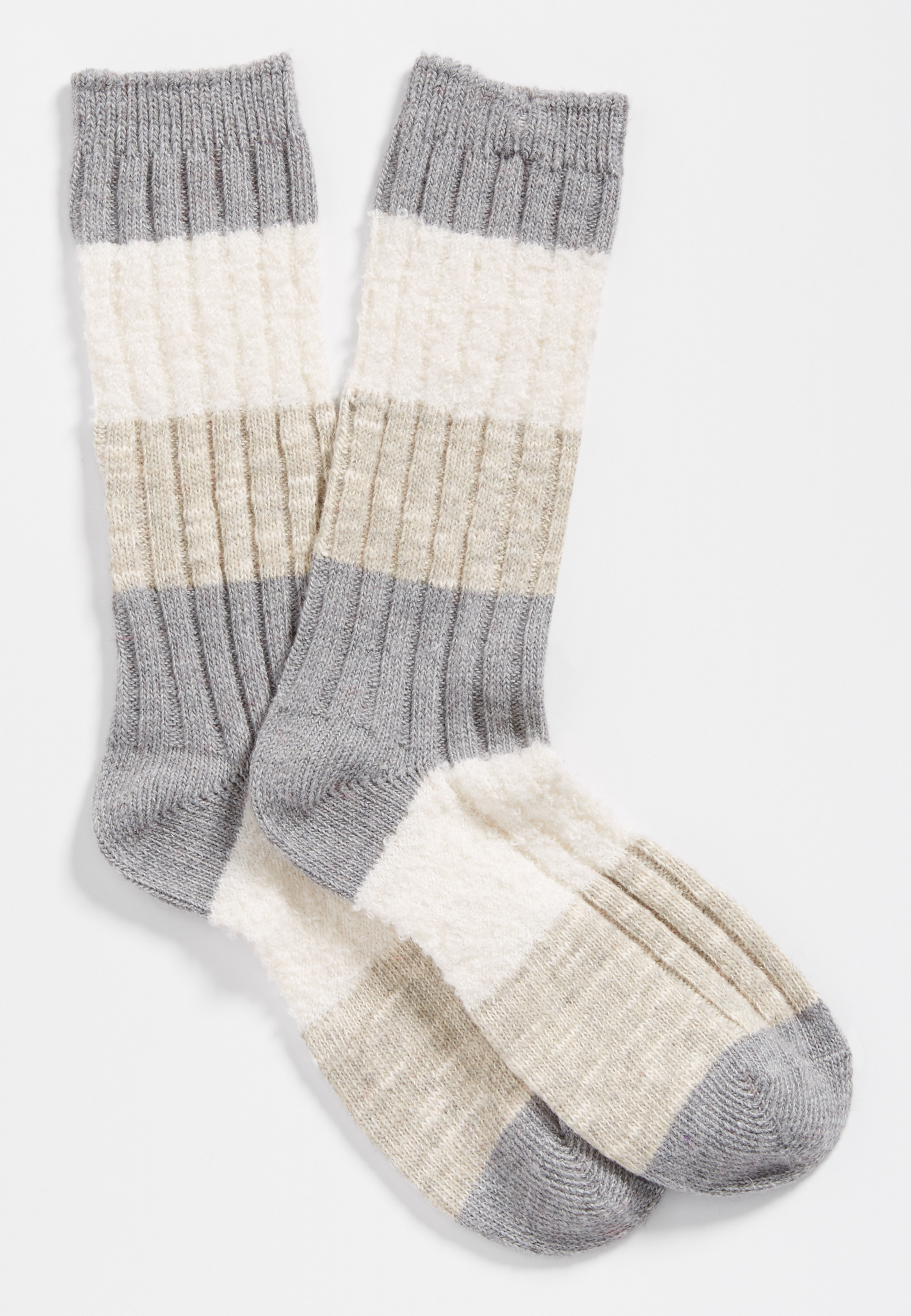 neutral colorblock crew socks | maurices