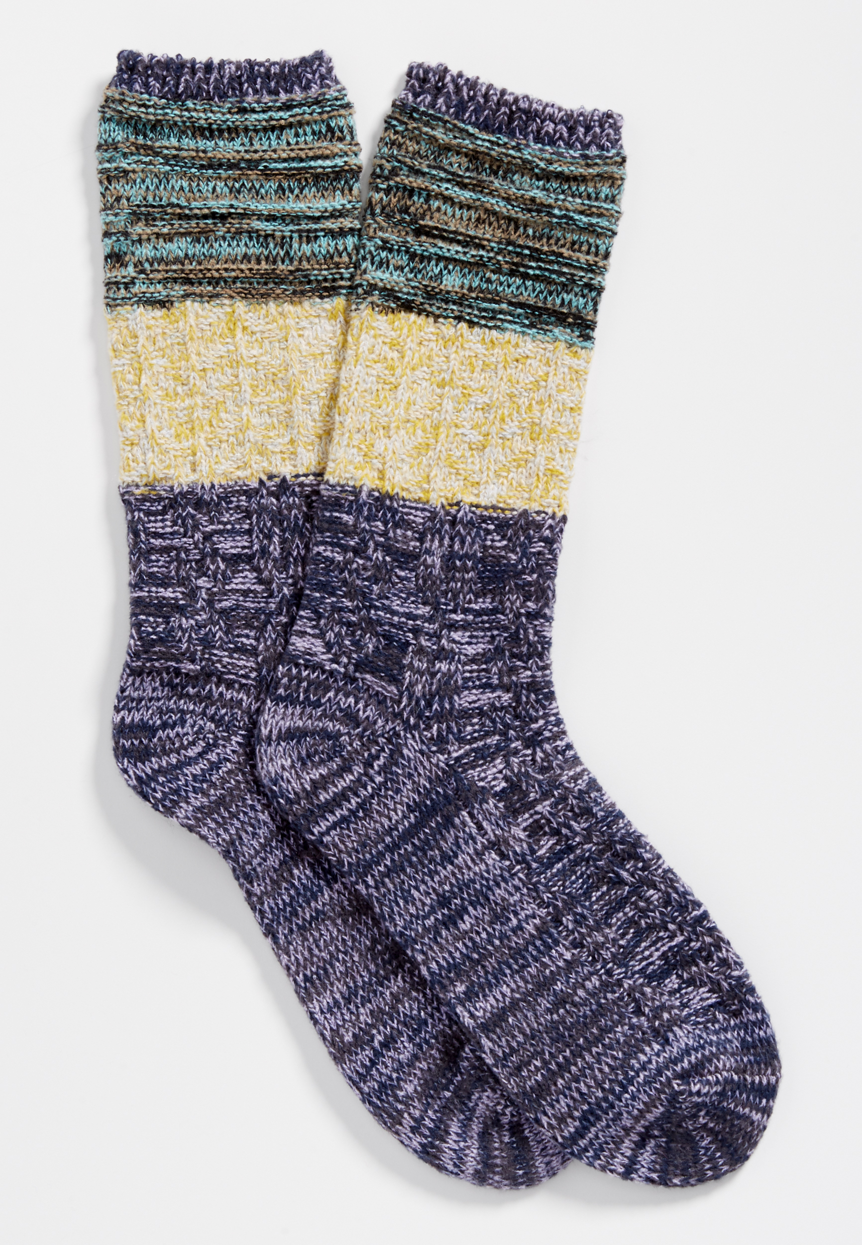 colorblock marled crew socks | maurices